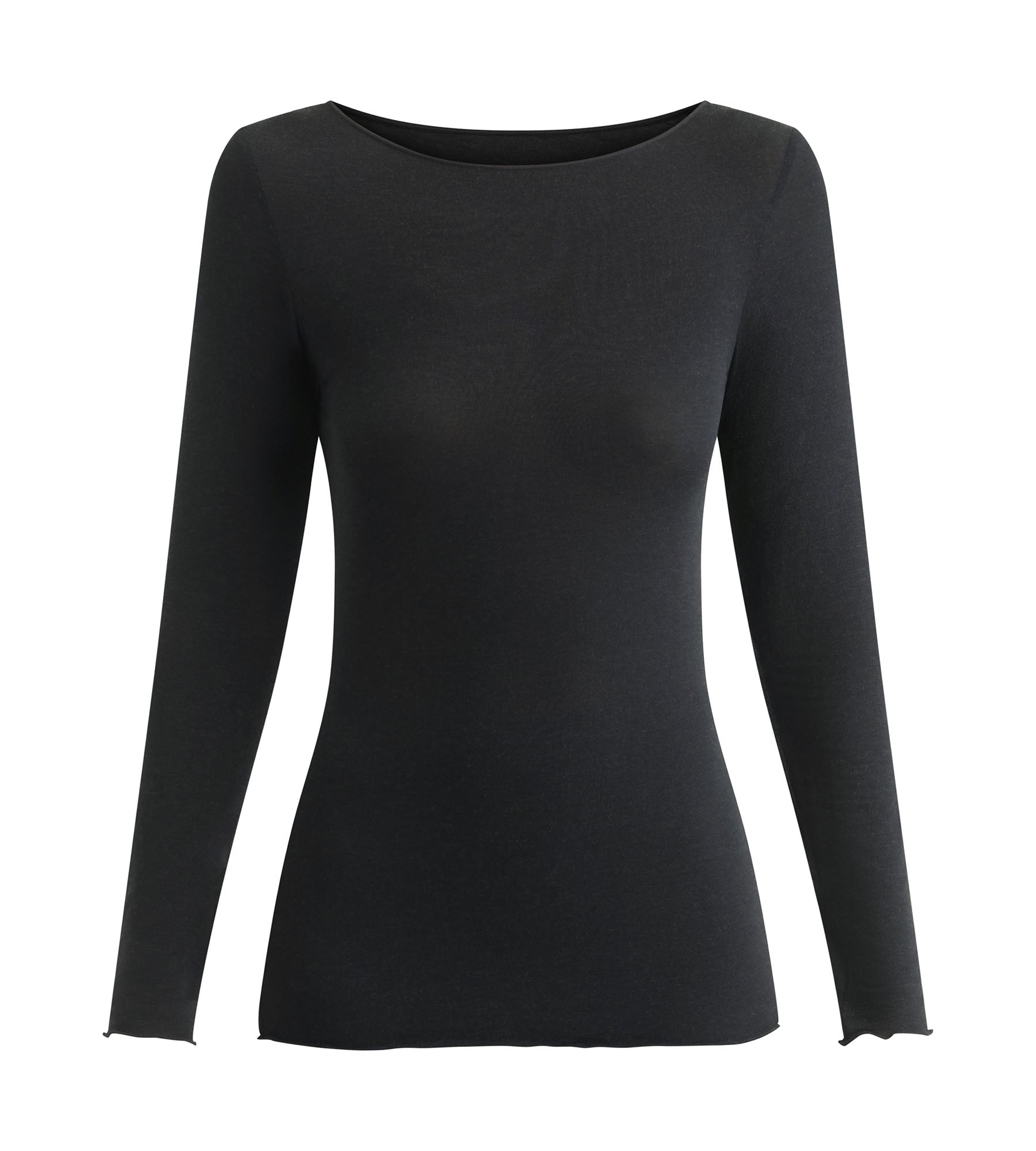 DIM Damen-T-Shirt mit U-Boot-Ausschnitt Schwarz Dim Thermal