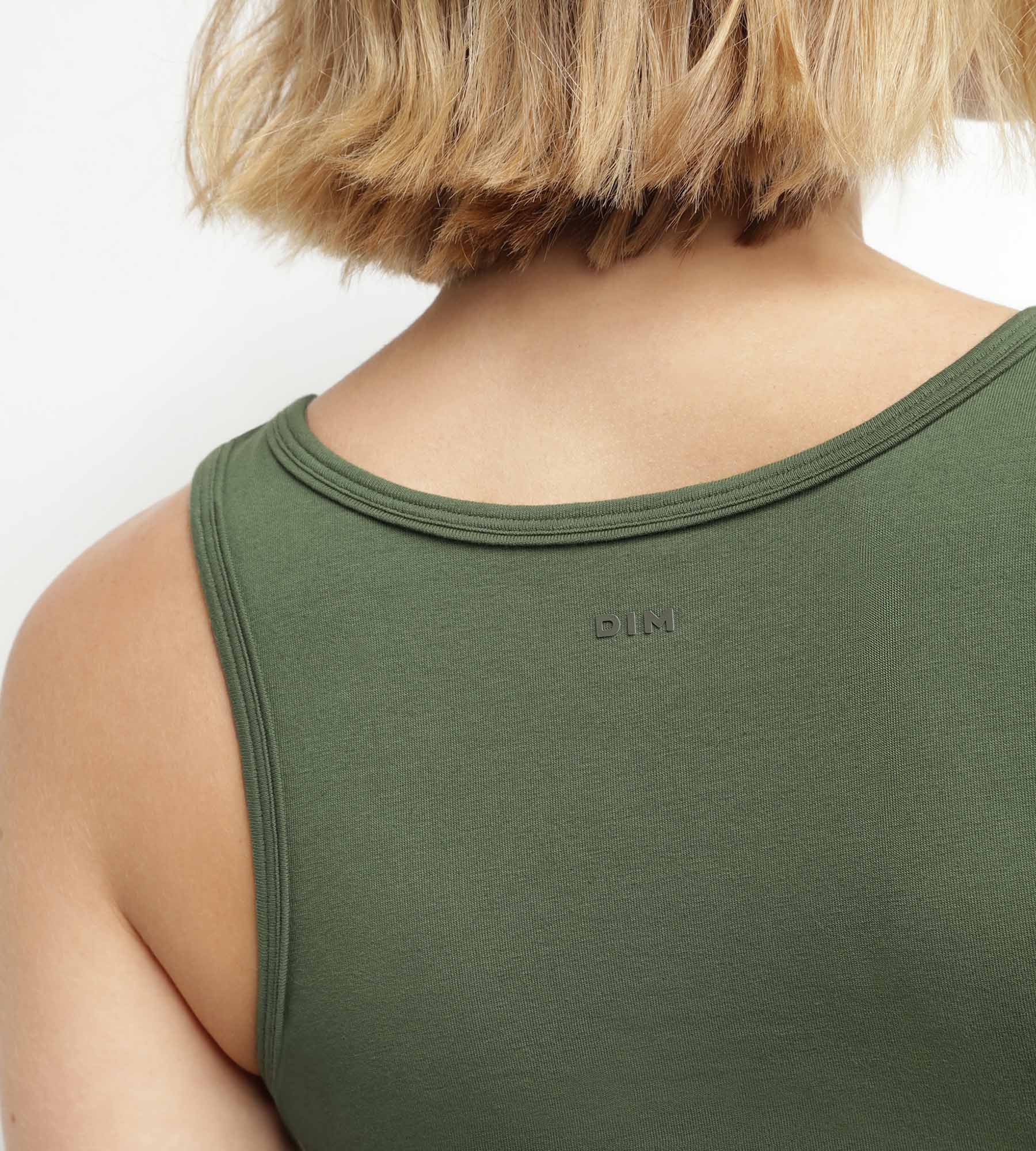 DIM Thermoregulierendes Sport-Tanktop für Damen aus Khaki Dim Move-Jersey