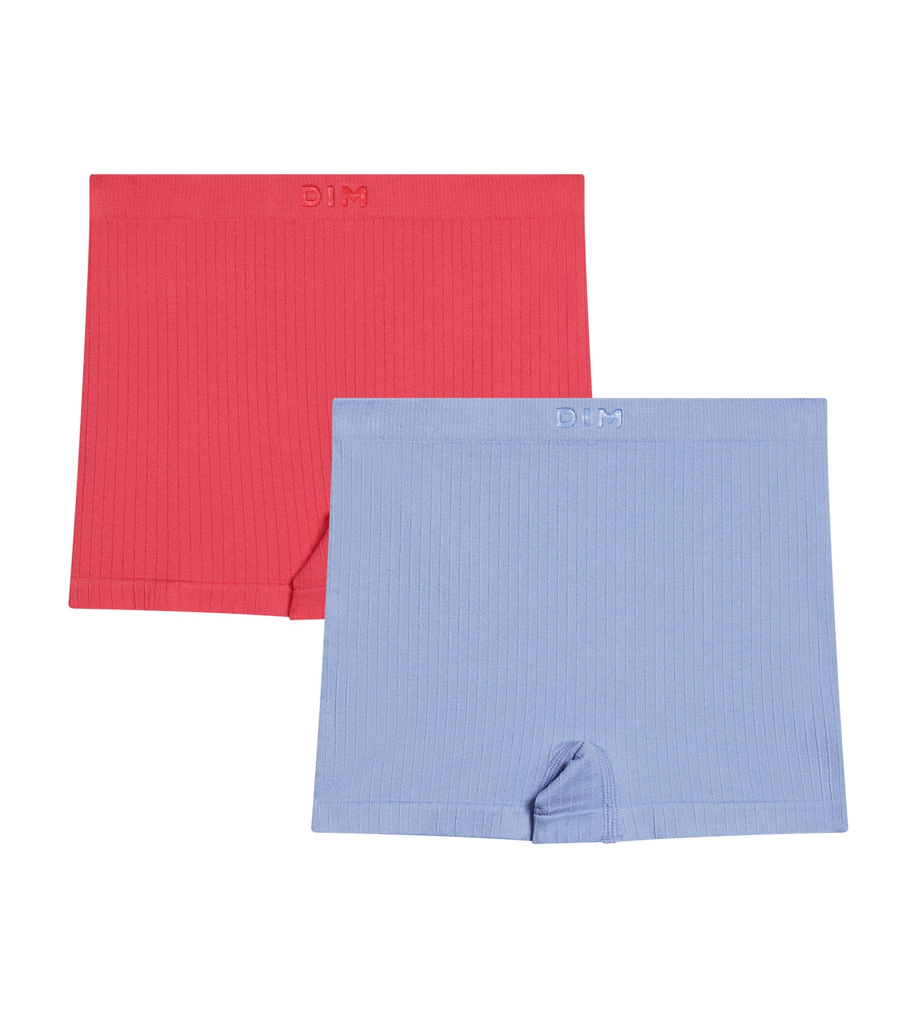 DIM 2er-Pack Mädchen-Boxershorts aus nathloser Mikrofaser in Distelblau und Rosa - Dim