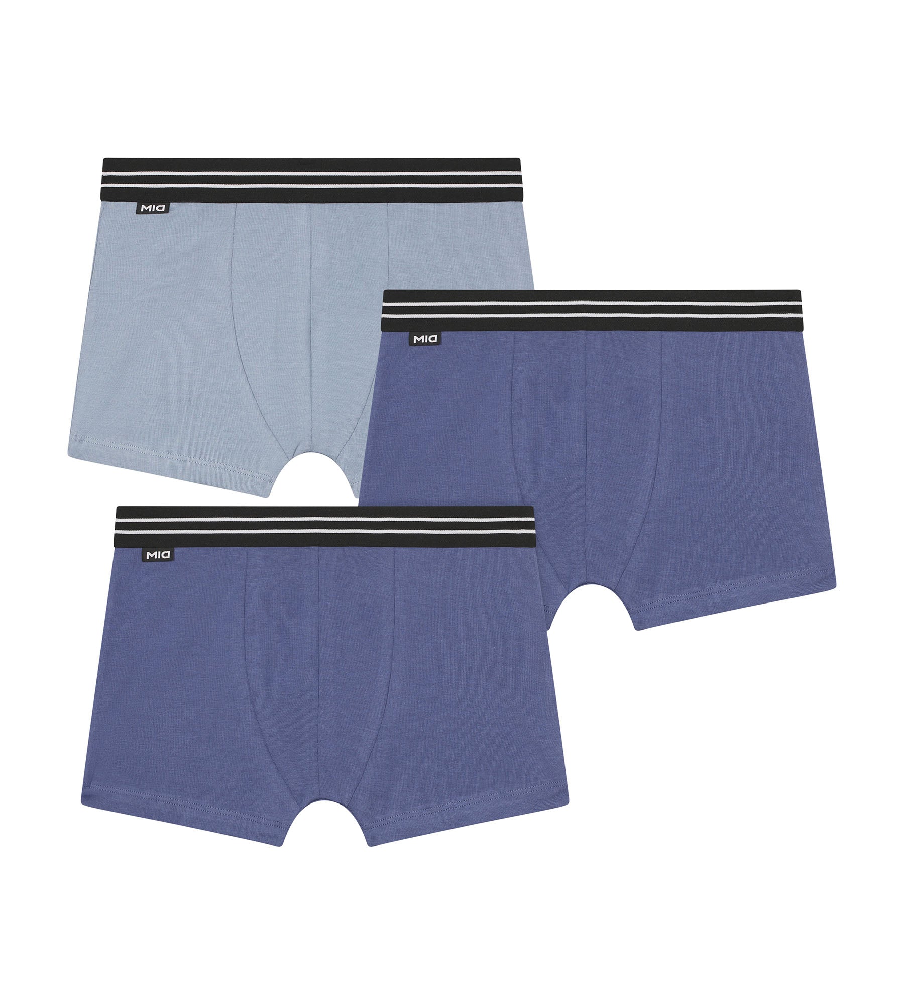 DIM 3er-Pack blaue/beige/rosa Boxershorts aus Stretch-Baumwolle – Les Pockets EcoDIM
