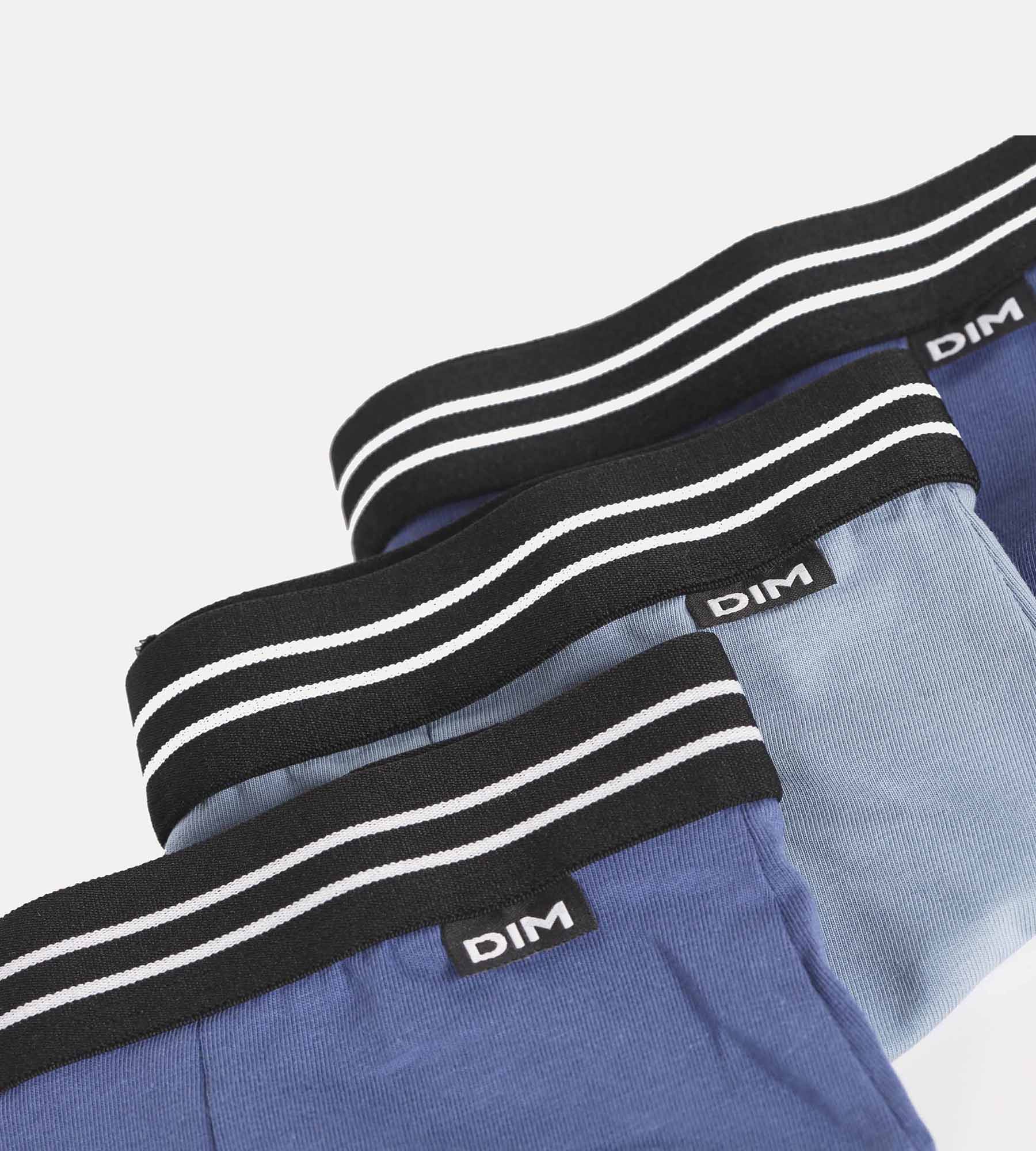 DIM 3er-Pack blaue/beige/rosa Boxershorts aus Stretch-Baumwolle – Les Pockets EcoDIM
