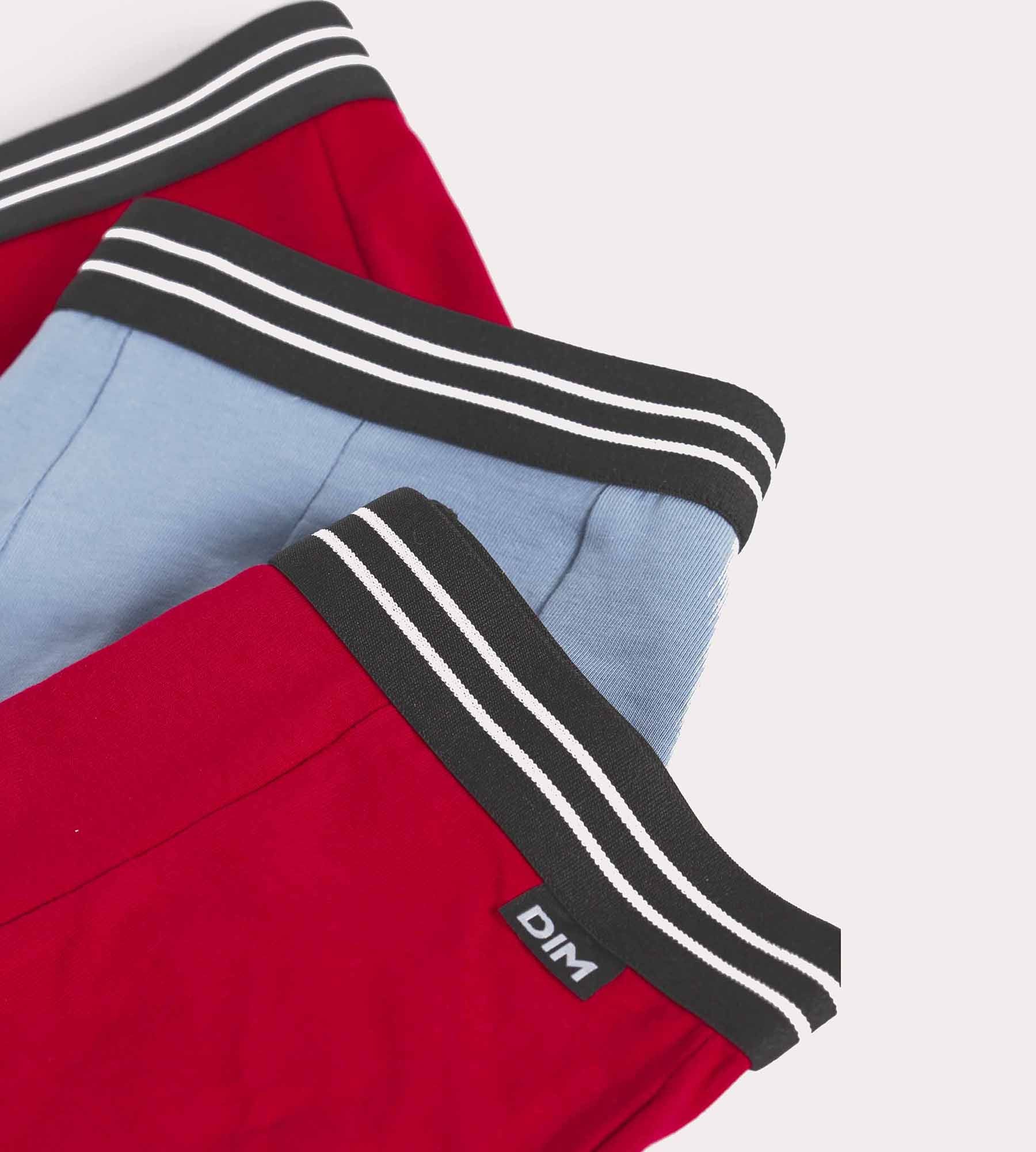 DIM 3er-Pack blaue Boxershorts für Jungen aus Baumwolle mit Stretch – EcoDIM