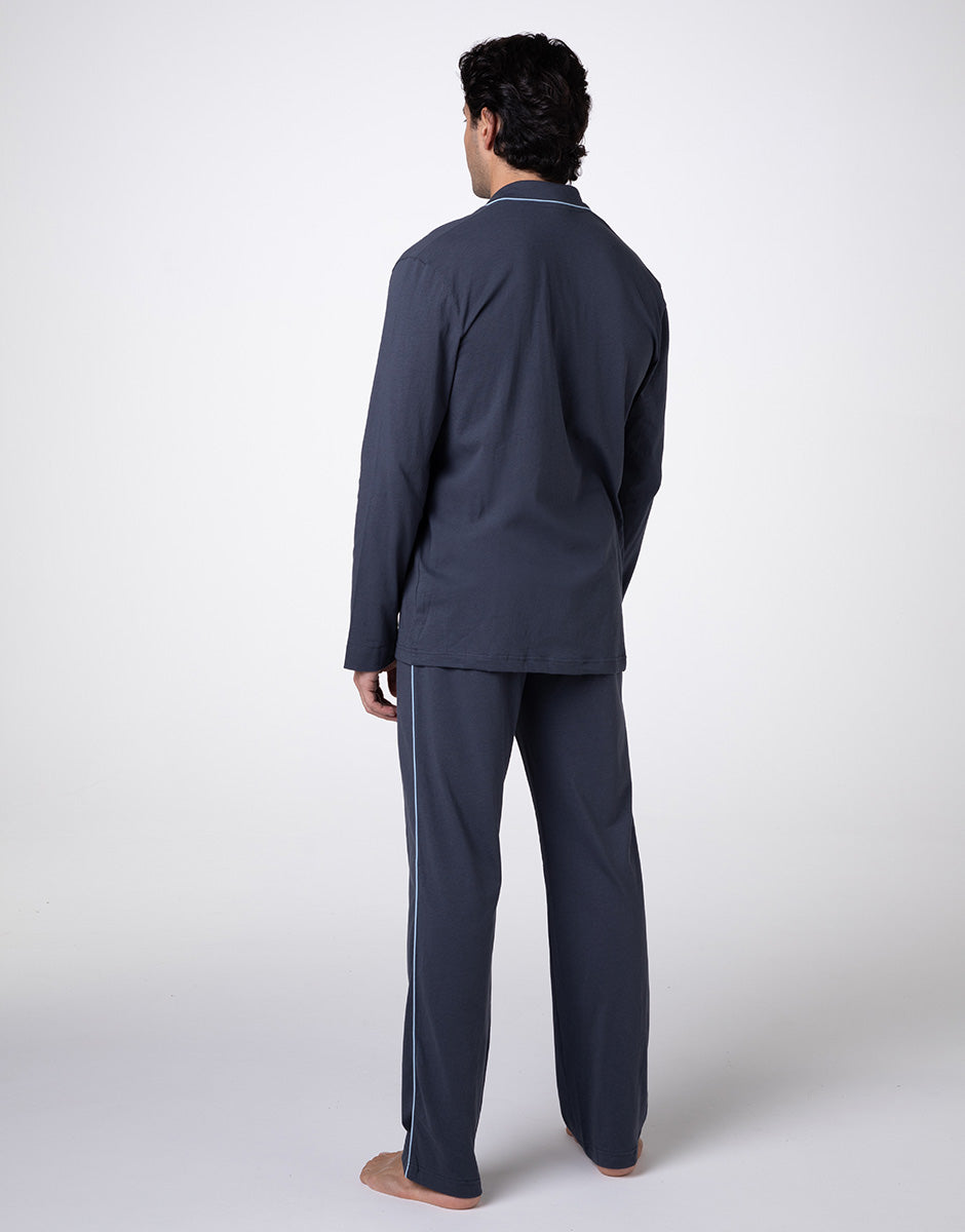 DIM Unisex Langarm-Pyjama aus Schiefer-Baumwolljersey