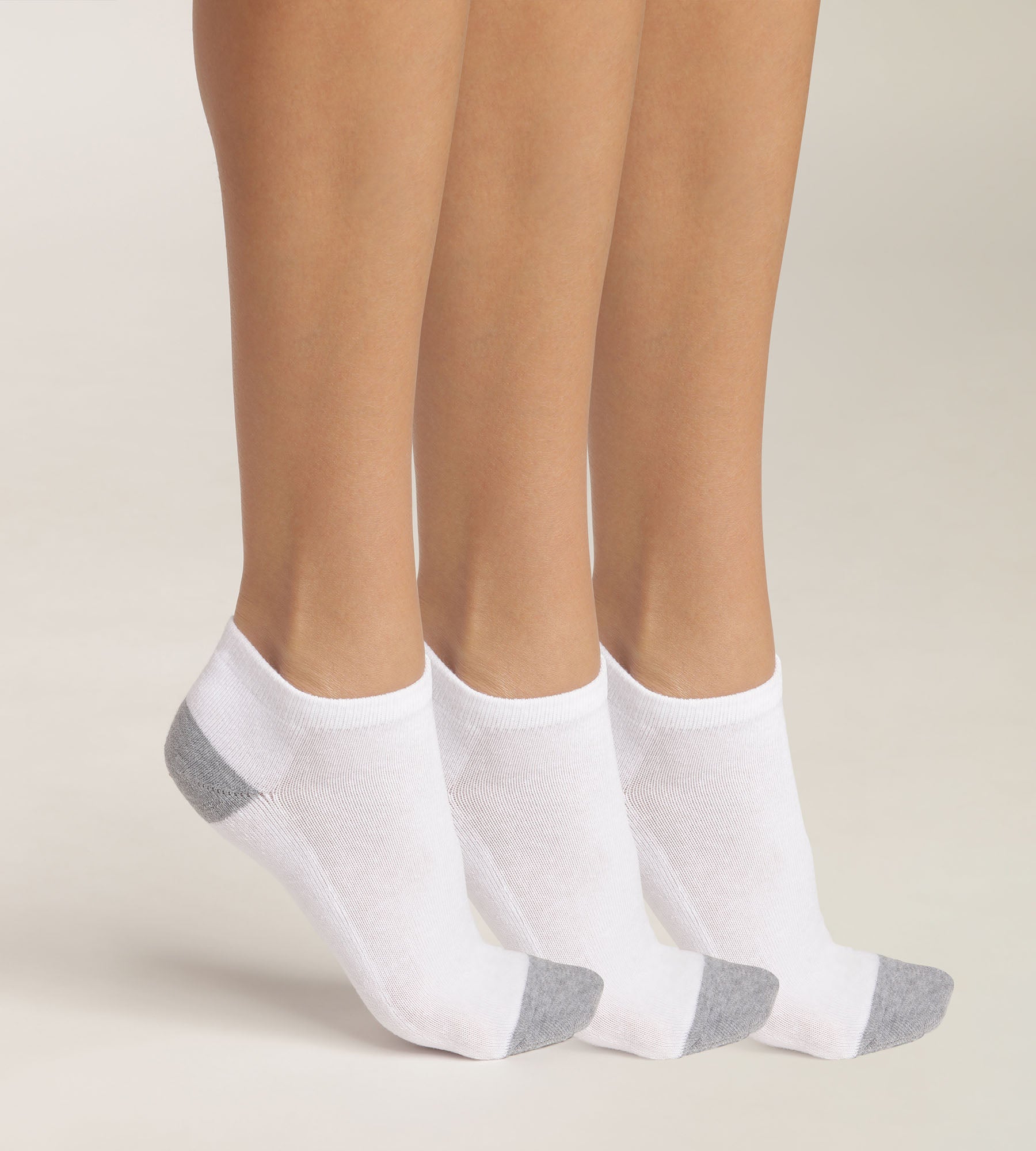 DIM 3er-Pack weiße/graue Socken aus Baumwolle – EcoDIM Sport