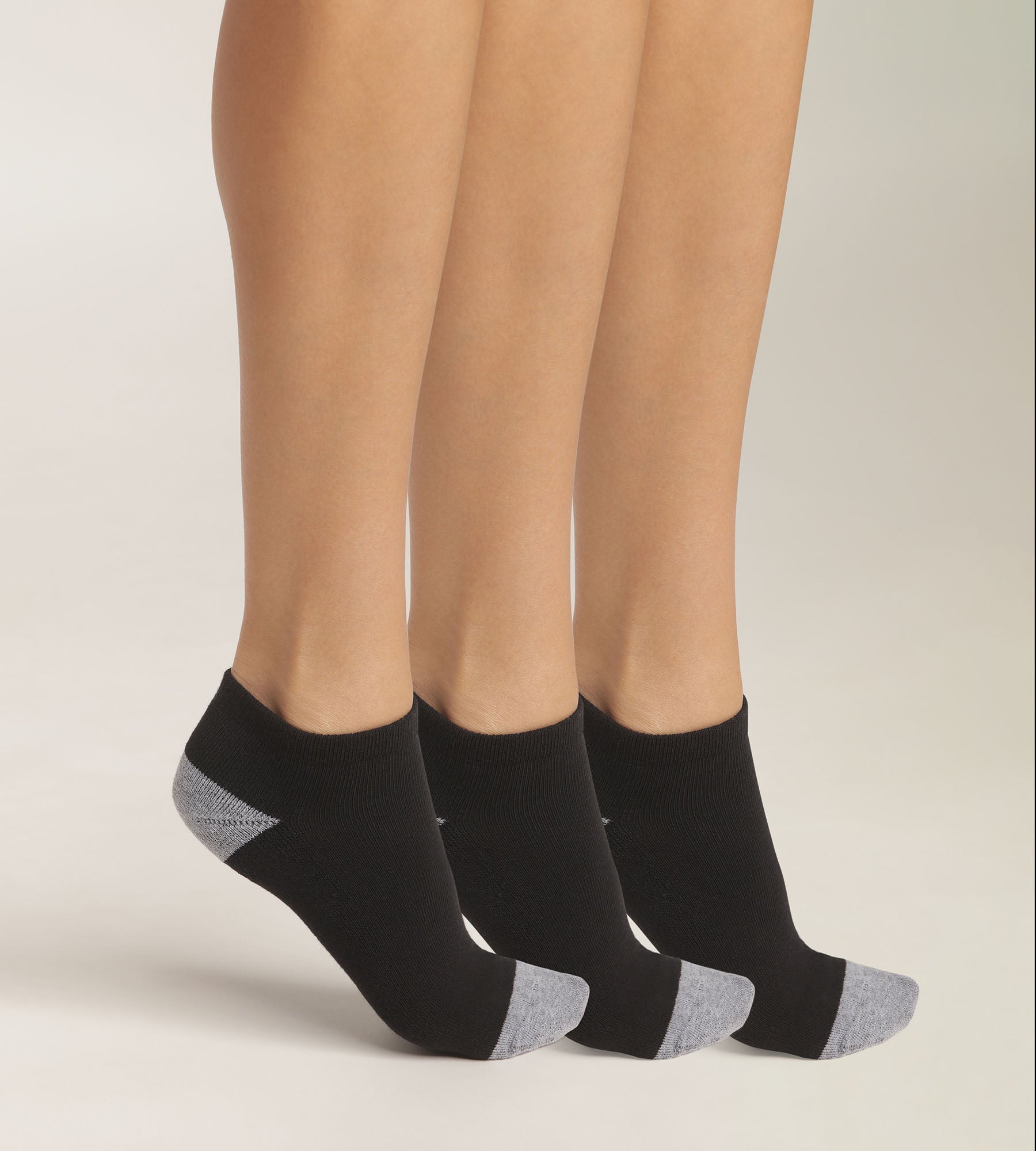 DIM 3er–Pack schwarze/graue Socken aus Baumwolle – EcoDIM Sport