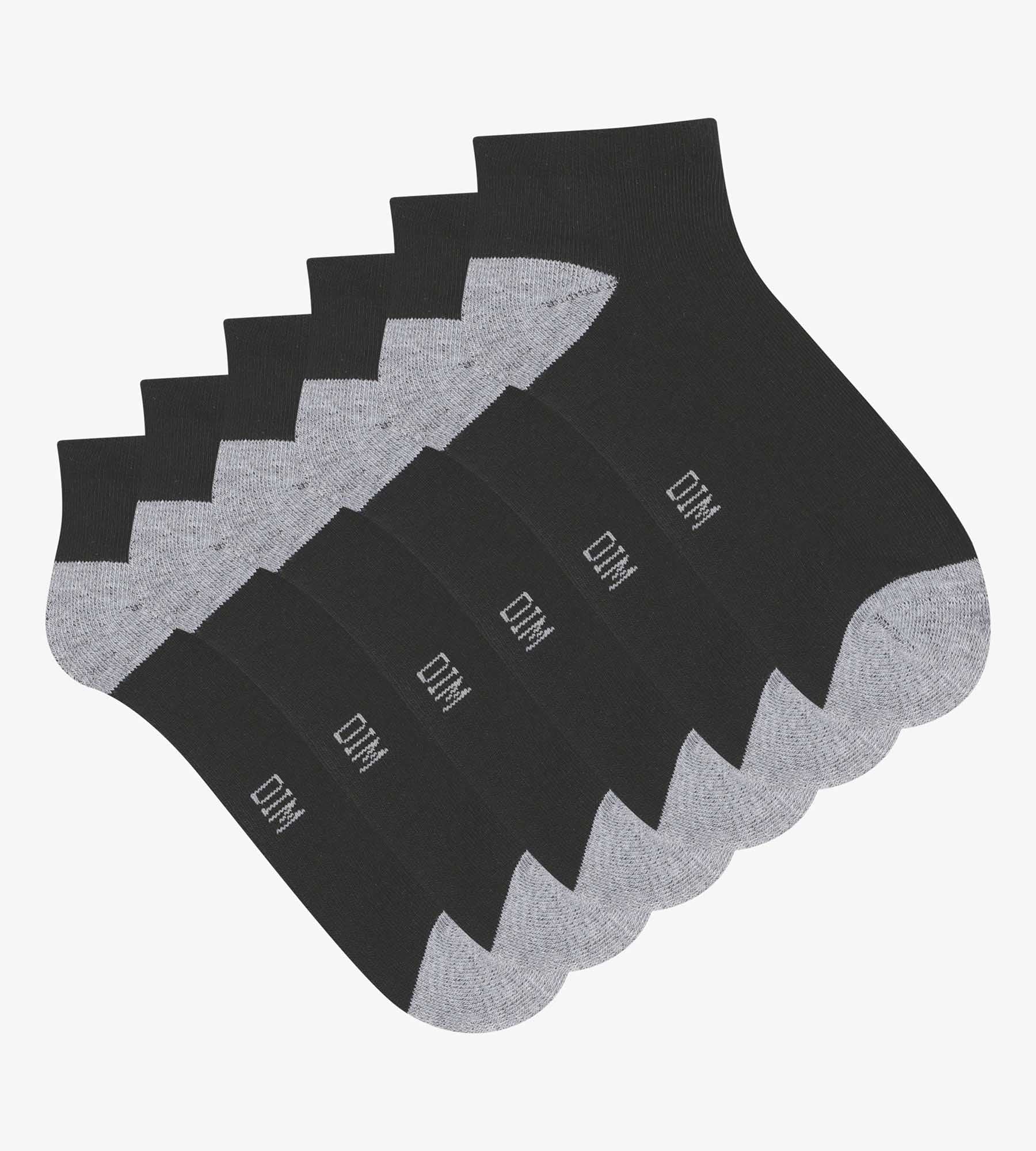 DIM 3er–Pack schwarze/graue Socken aus Baumwolle – EcoDIM Sport