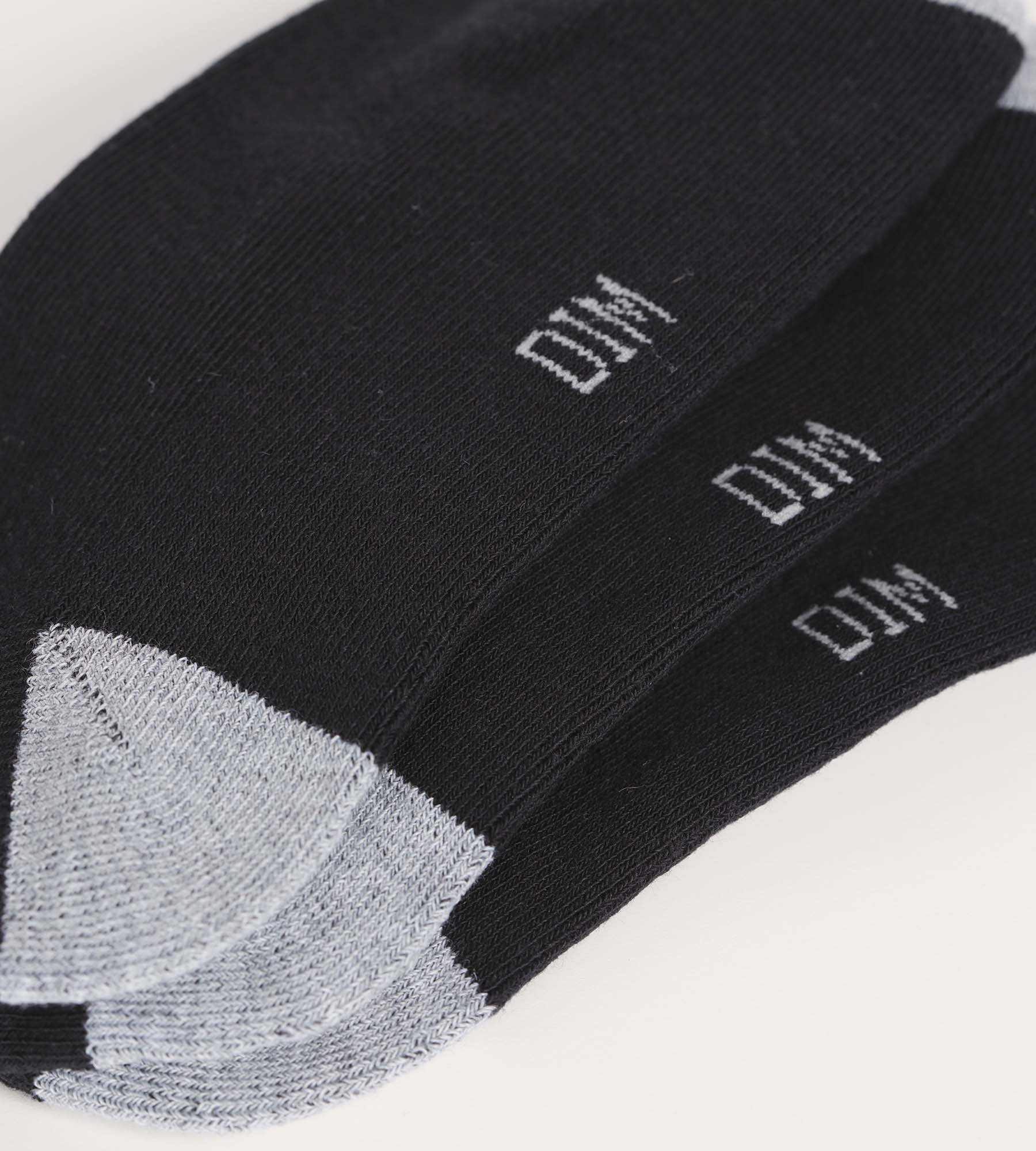 DIM 3er–Pack schwarze/graue Socken aus Baumwolle – EcoDIM Sport
