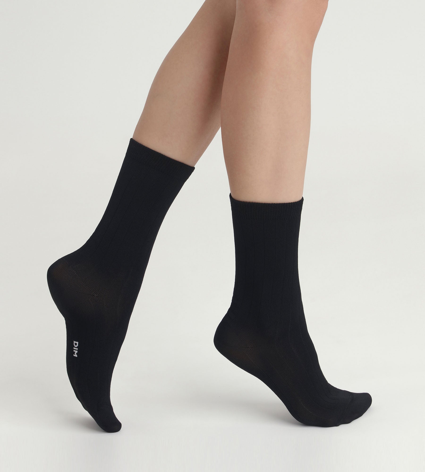 DIM Socken Frau Schwarz Satin Dim Mode