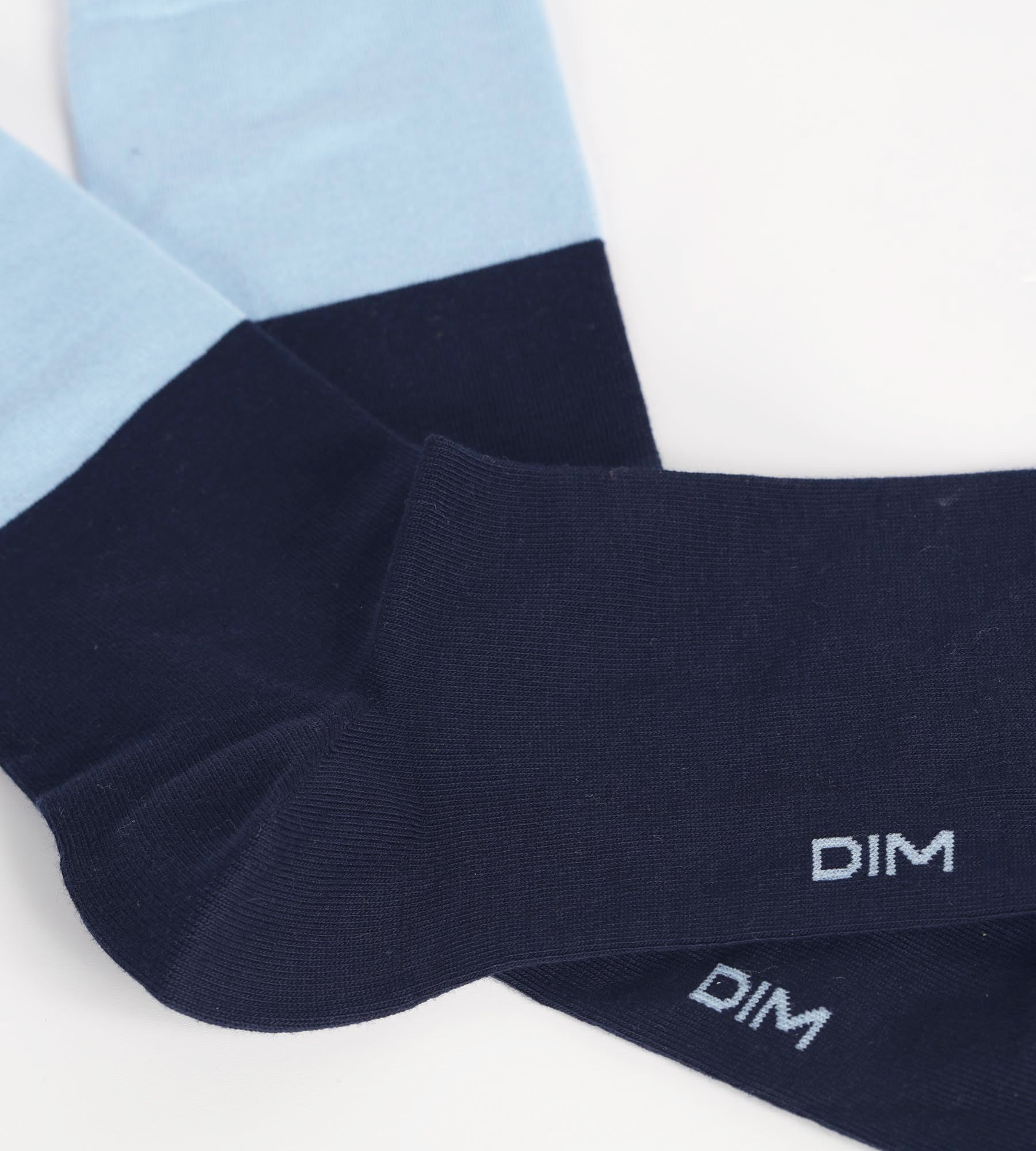 DIM Marineblaue Herrensocken aus Baumwolle mit Colorblock-Effekt - Dim Mode