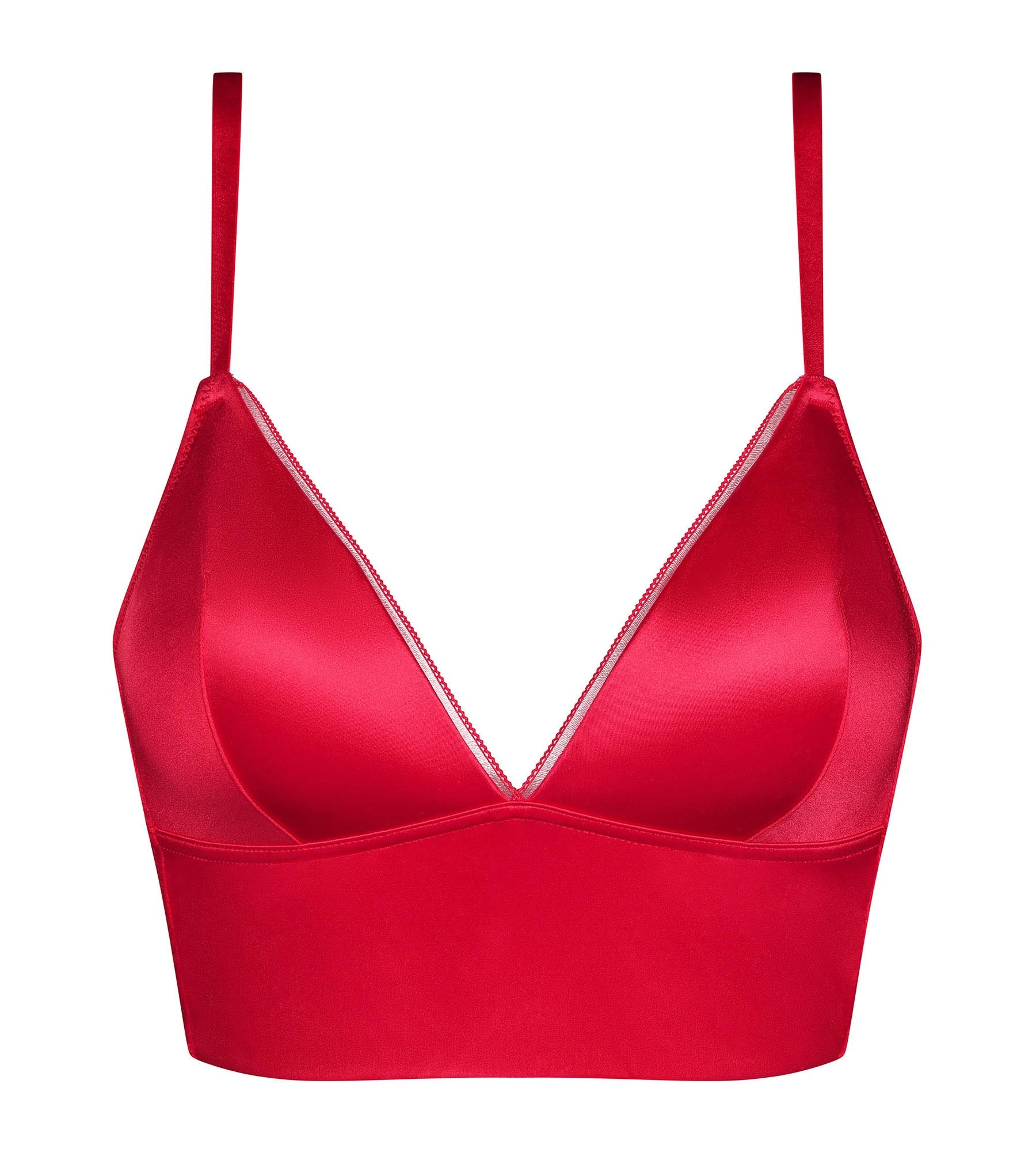 DIM Triangel-BH mit Push-up-Effekt aus satinierter Mikrofaser in Rot - Dim Chéri