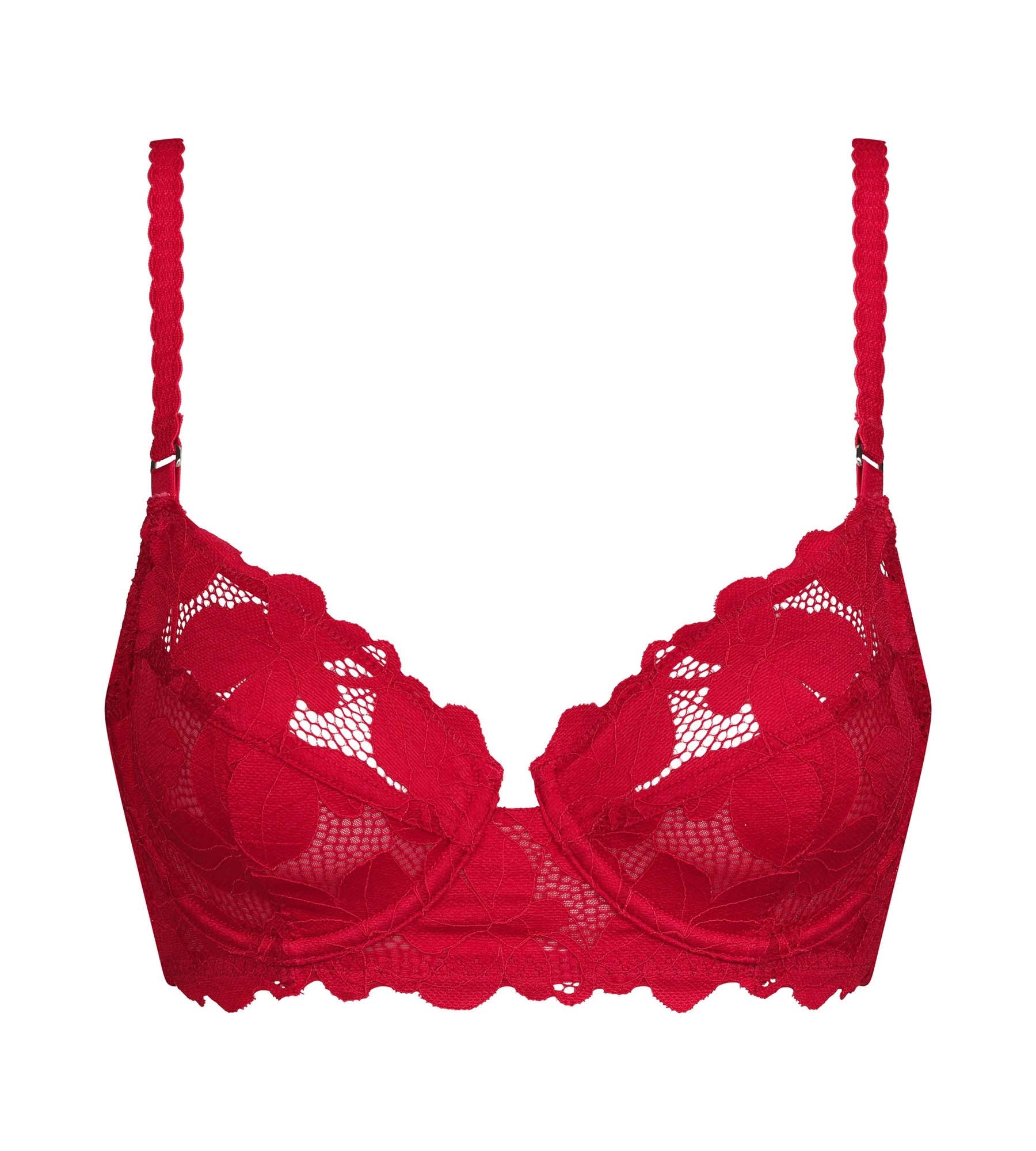 DIM Roter Bügel-BH mit zarter floraler Spitze – Dim Lacy