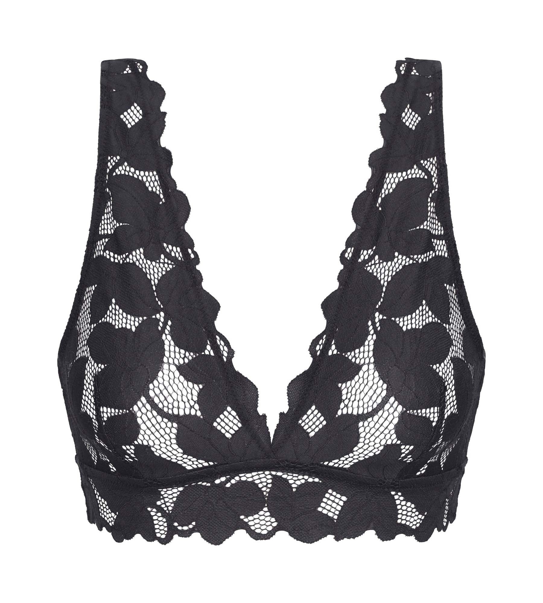 DIM Granitgrauer Bralette mit großen Blütenspitzen – Dim Lacy
