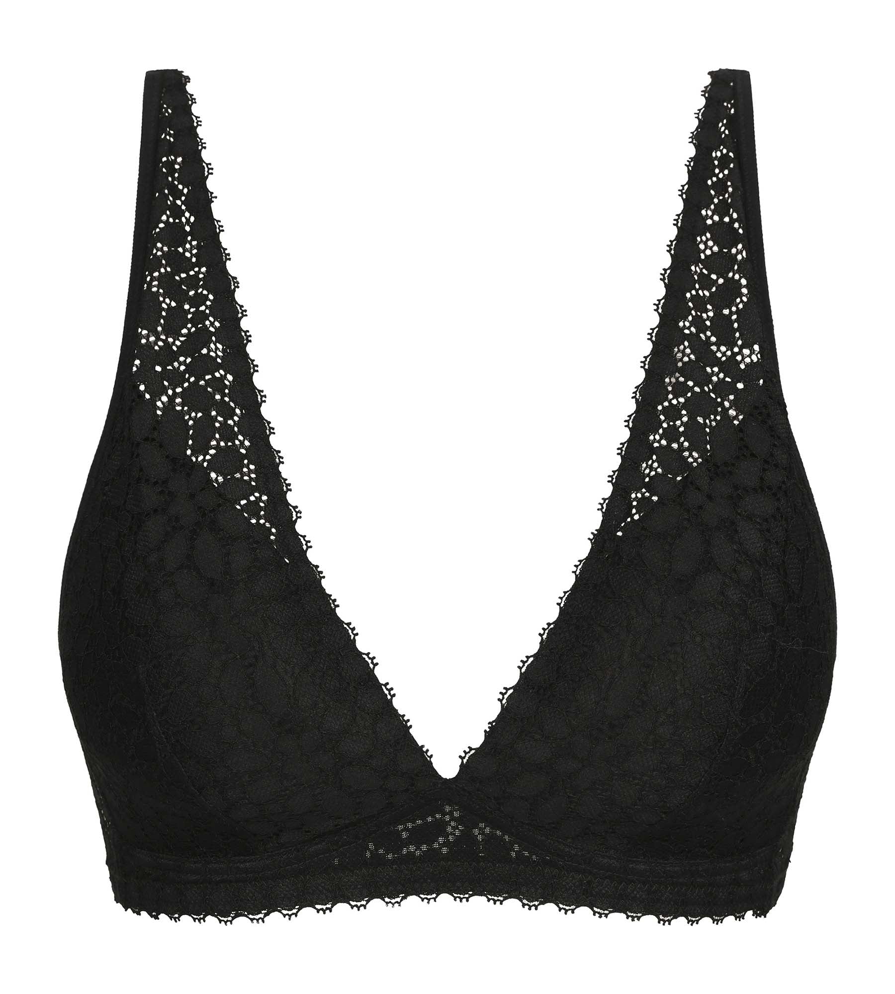 DIM Schwarzer Triangel-BH mit Schaumstoffeinlagen aus Mikrofaser – Daily Dentelle