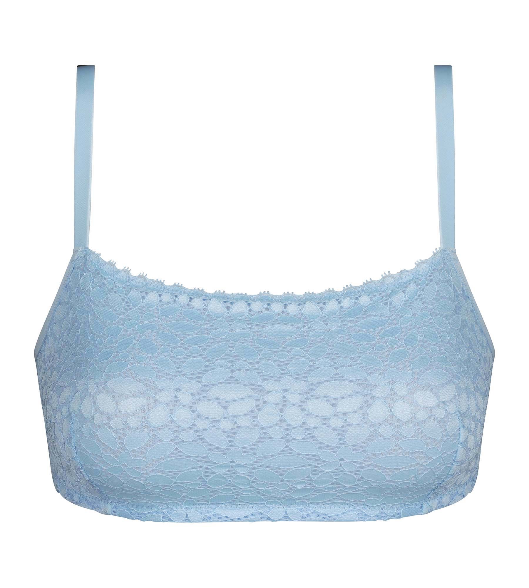 DIM Blauer BH ohne Bügel aus floraler Spitze Shirt – Dim Daily