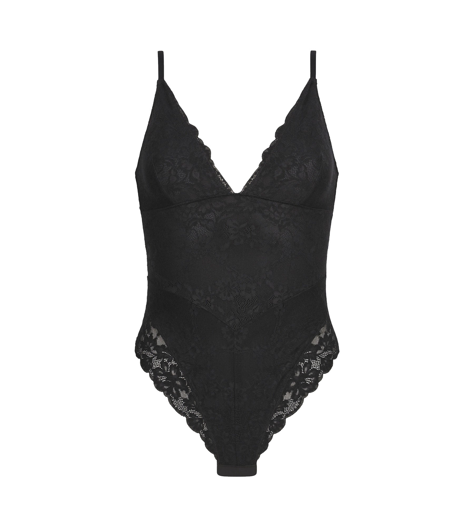 DIM Body-String mit Shaping-Effekt für Damen aus Spitze und Mikrofaser in Schwarz – DIM Silhouette Elegance