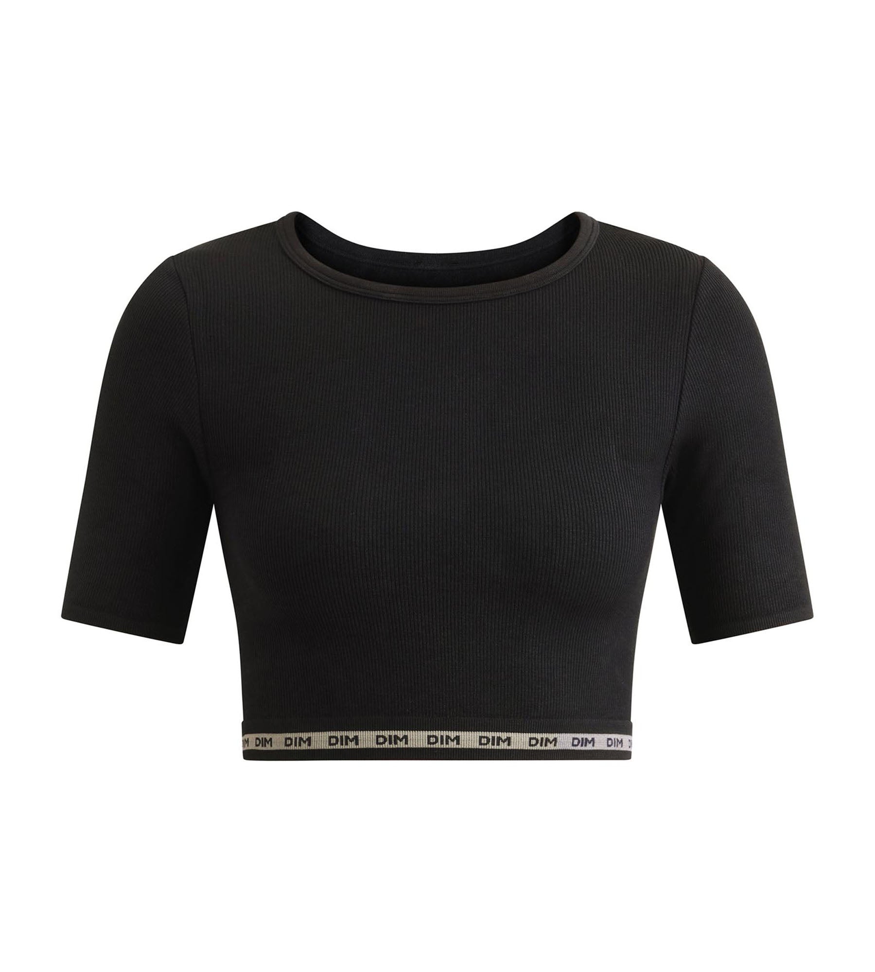 DIM Nahtloses Damen-Top aus gerippter Mikrofaser Schwarz - Dim Icons Seamless
