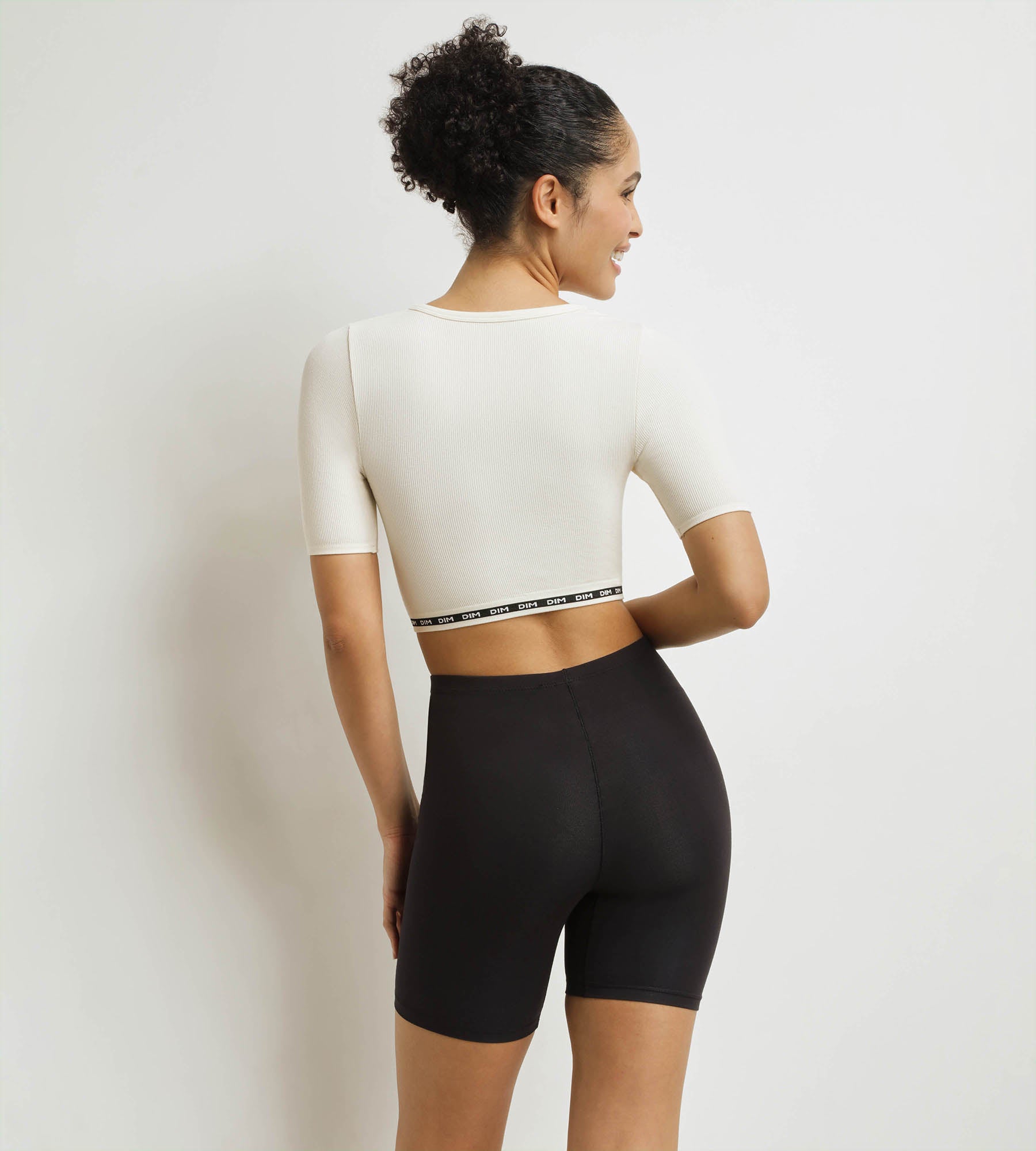 DIM Nahtloses Damen-Top aus gerippter Mikrofaser Beige - Dim Icons Seamless