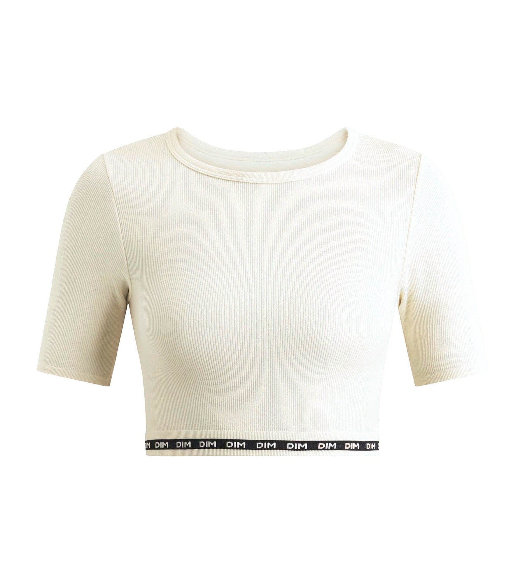 DIM Nahtloses Damen-Top aus gerippter Mikrofaser Beige - Dim Icons Seamless