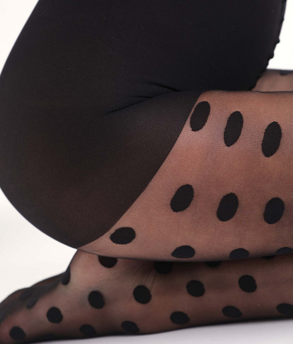 DIM Schwarze transparente Strumpfhose mit großen Punkten- DIM Style