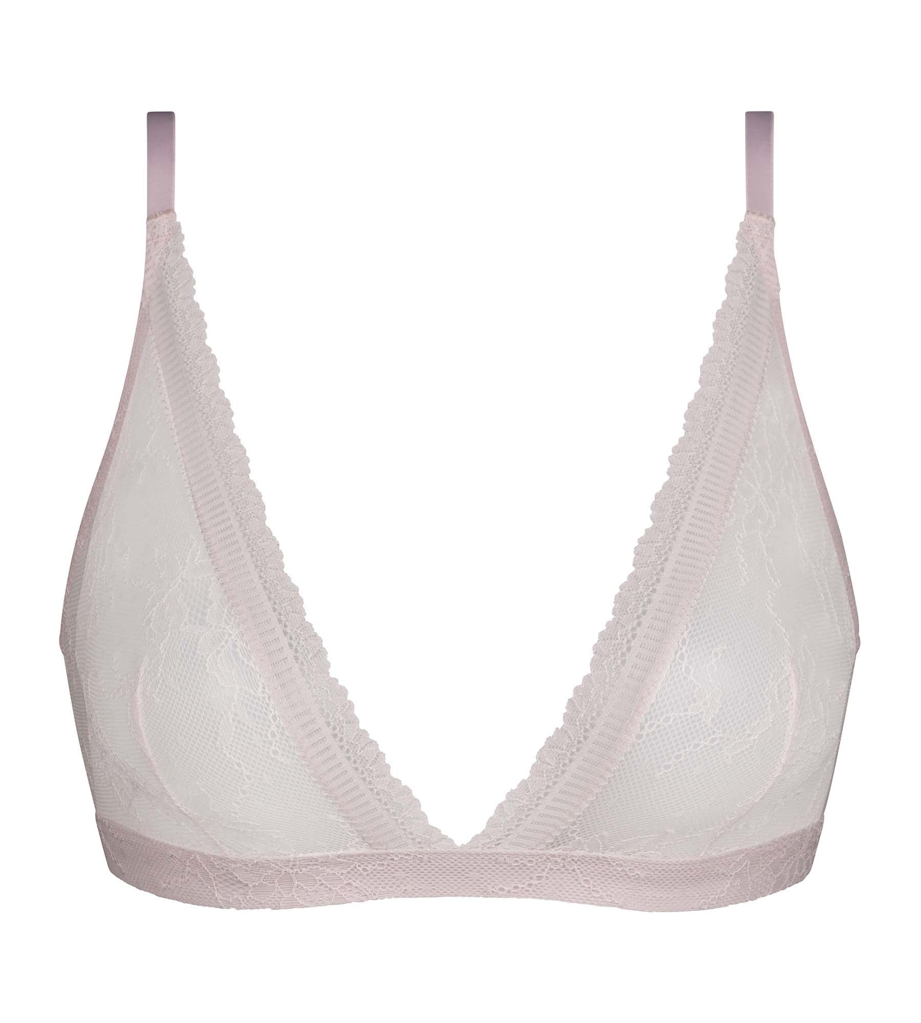 DIM Lila Triangel-BH ohne Bügel aus floraler Spitze – Dim Romance