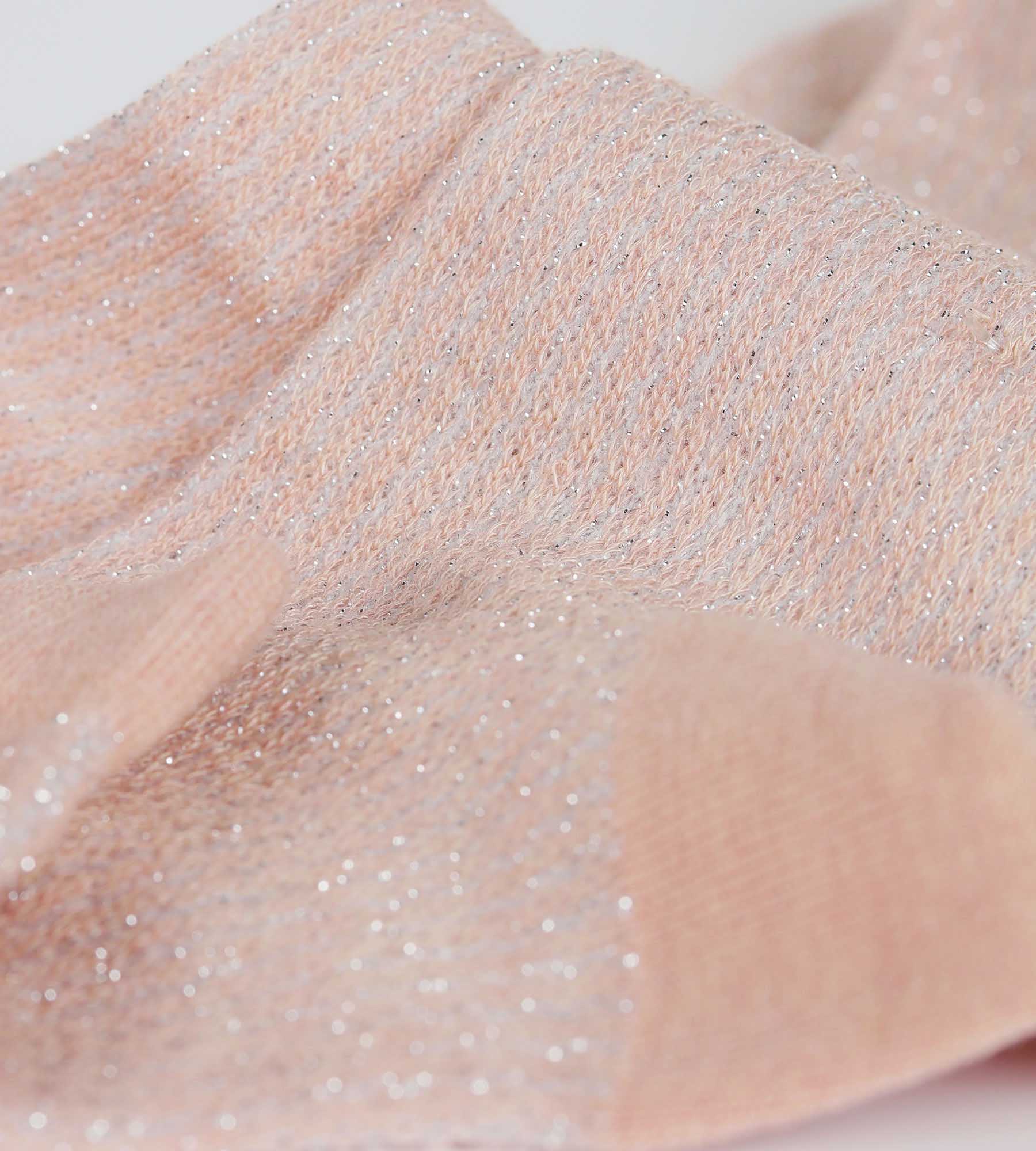 DIM Damensocken rosa und Lurex silber Dim Mode