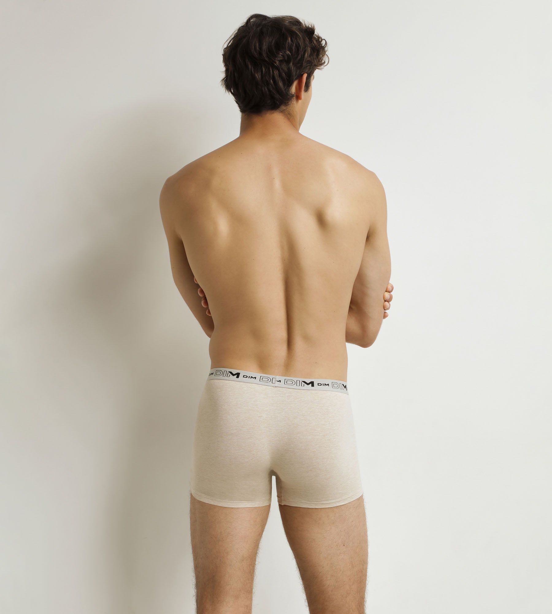 DIM 3er-Pack Herren-Boxershorts Beige Blau Khaki Baumwolle Stretch Bio