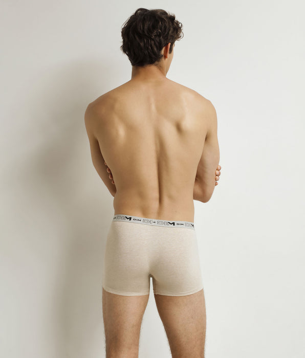 DIM 3er-Pack Herren-Boxershorts Beige Blau Khaki Baumwolle Stretch Bio