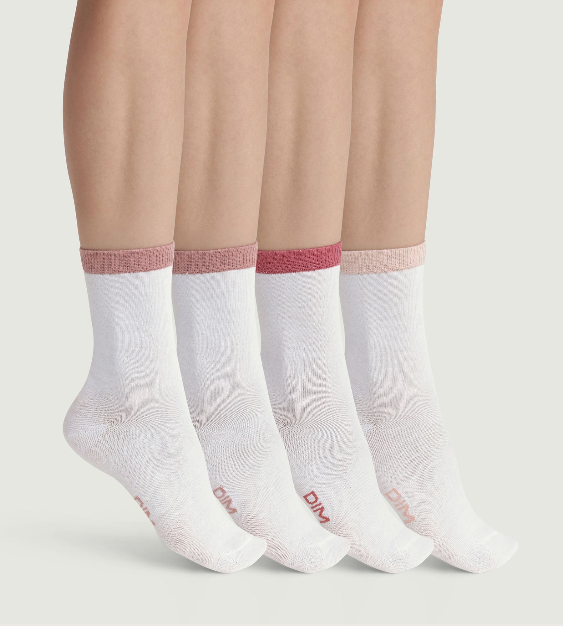 DIM 4 Paar Socken für Frauen Weiß EcoDim Mode