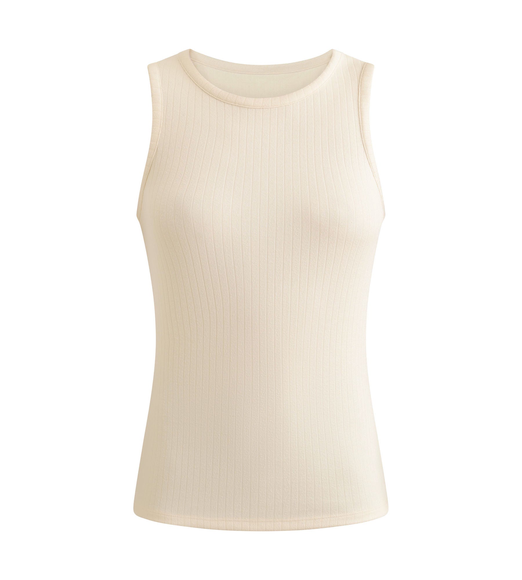 DIM Geripptes Damen-Top Beige Dim Thermal x Ines de La Fressange