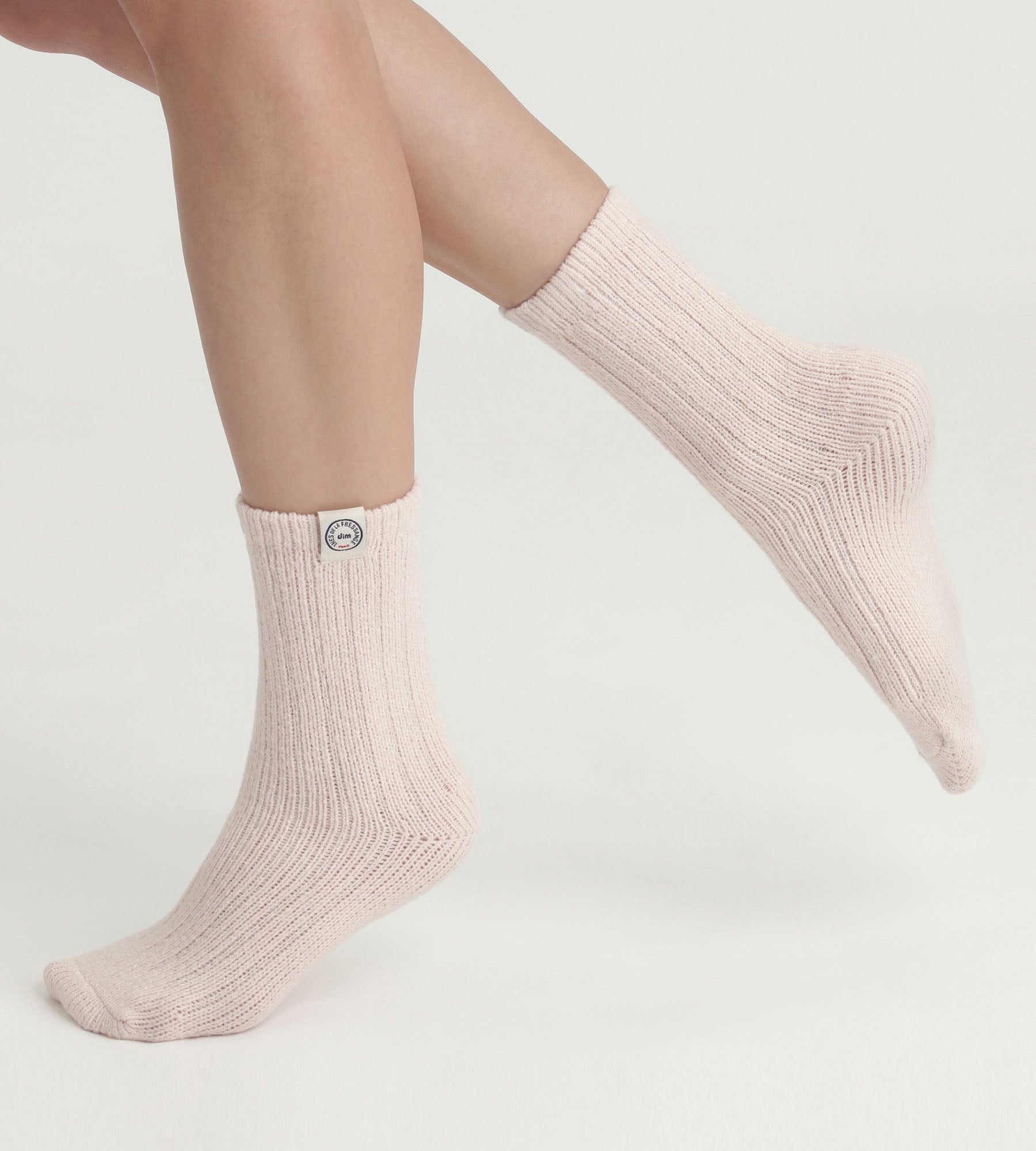 DIM Socken für Frauen Rosa gerippt Dim x Inès de La Fressange