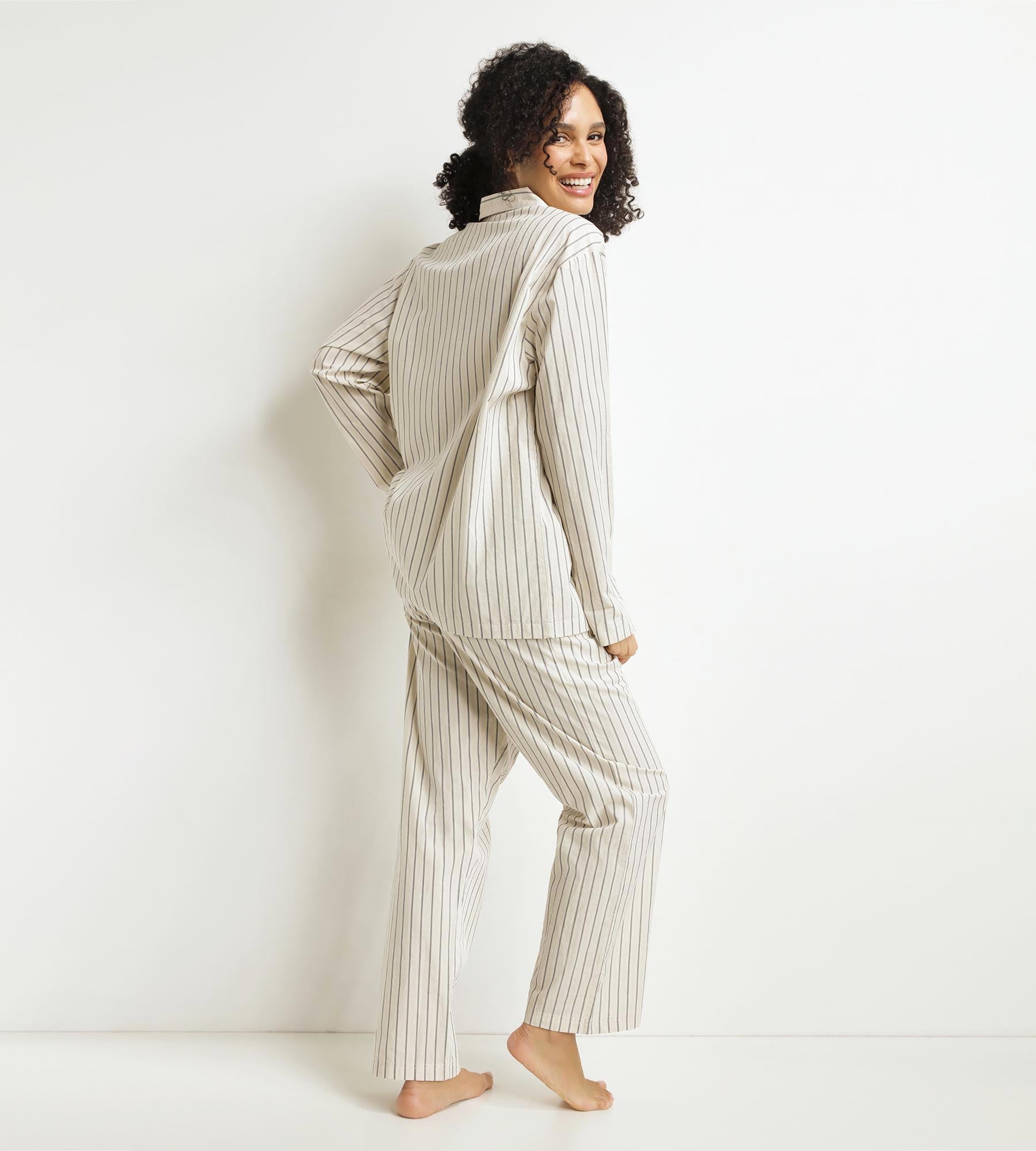 DIM Pyjama-Hose Frau Grau gestreift Dim x Ines de La Fressange