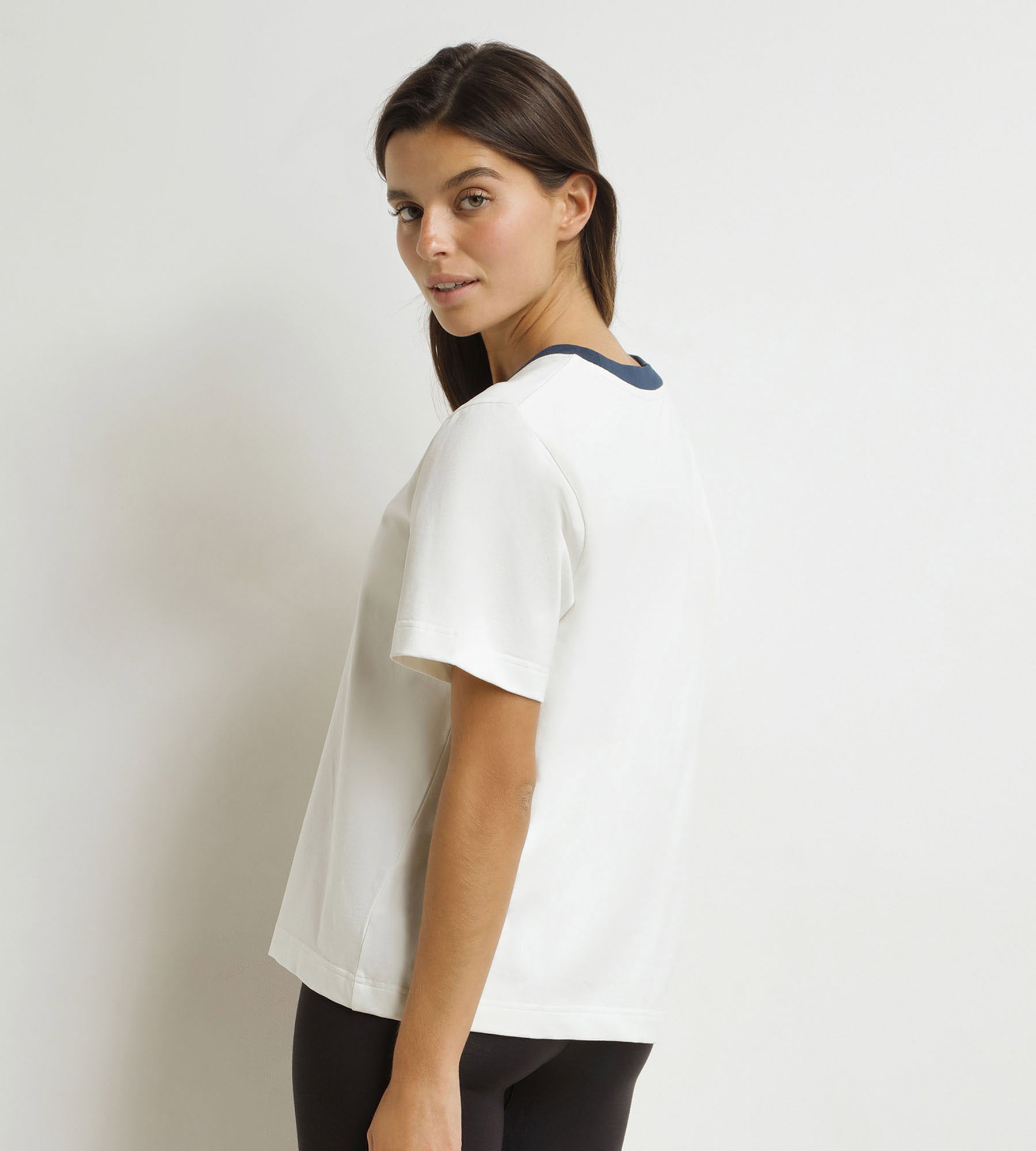 DIM T-Shirt Frau Nacre Bleu Dim x Ines de La Fressange