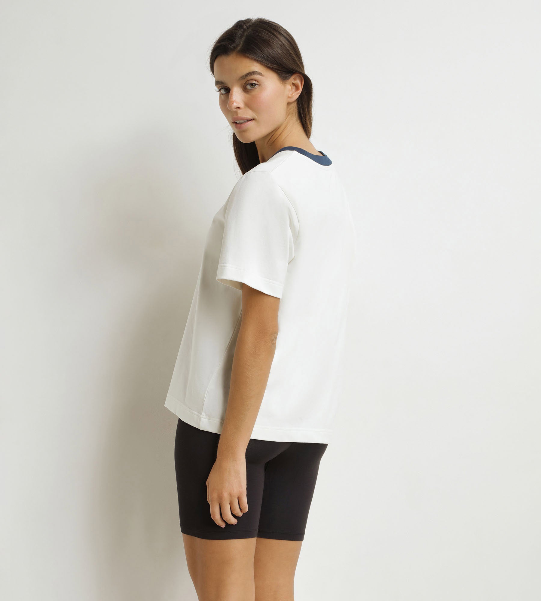 DIM T-Shirt Frau Nacre Bleu Dim x Ines de La Fressange