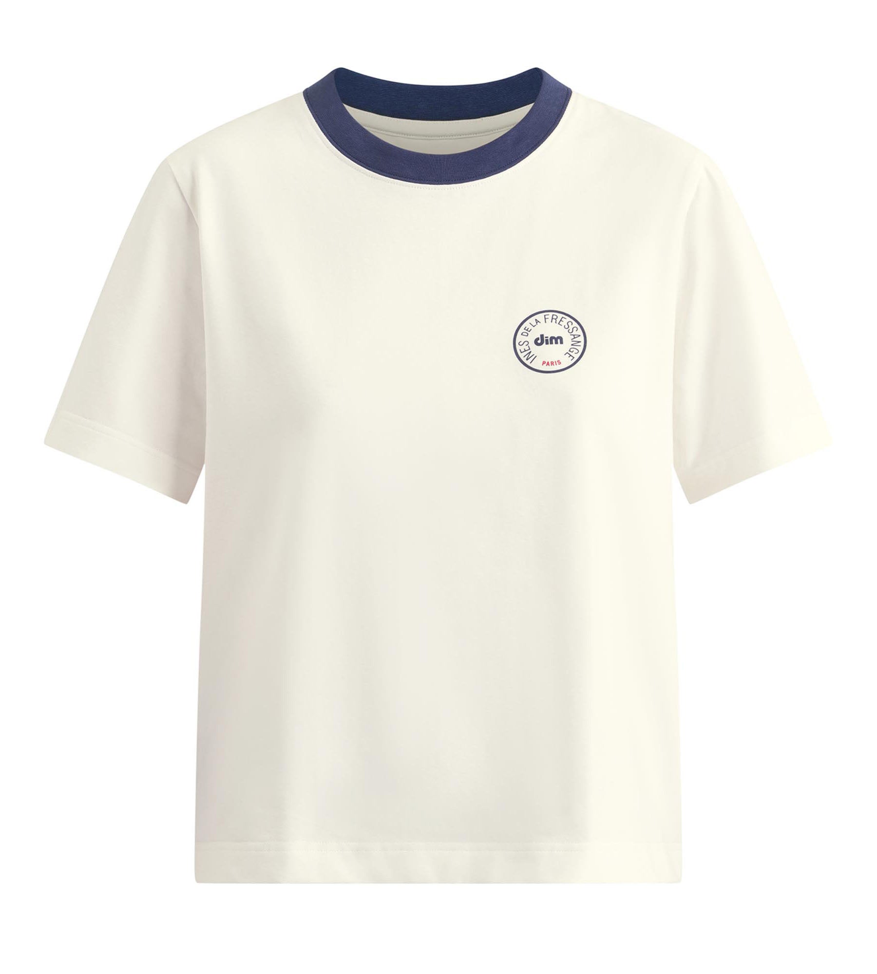 DIM T-Shirt Frau Nacre Bleu Dim x Ines de La Fressange
