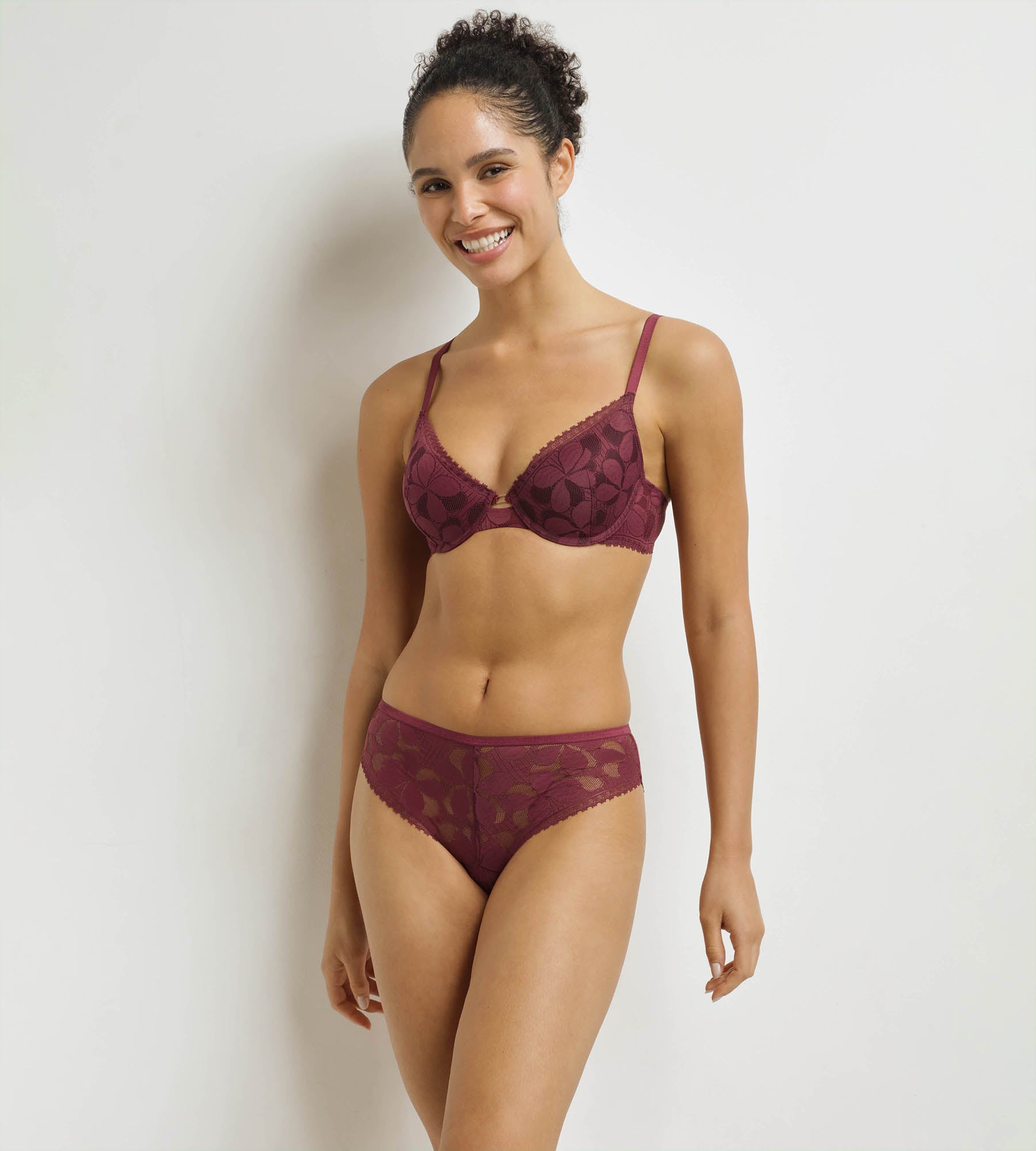 DIM Slip, Damen, halbtransparent Feige Art Flowers