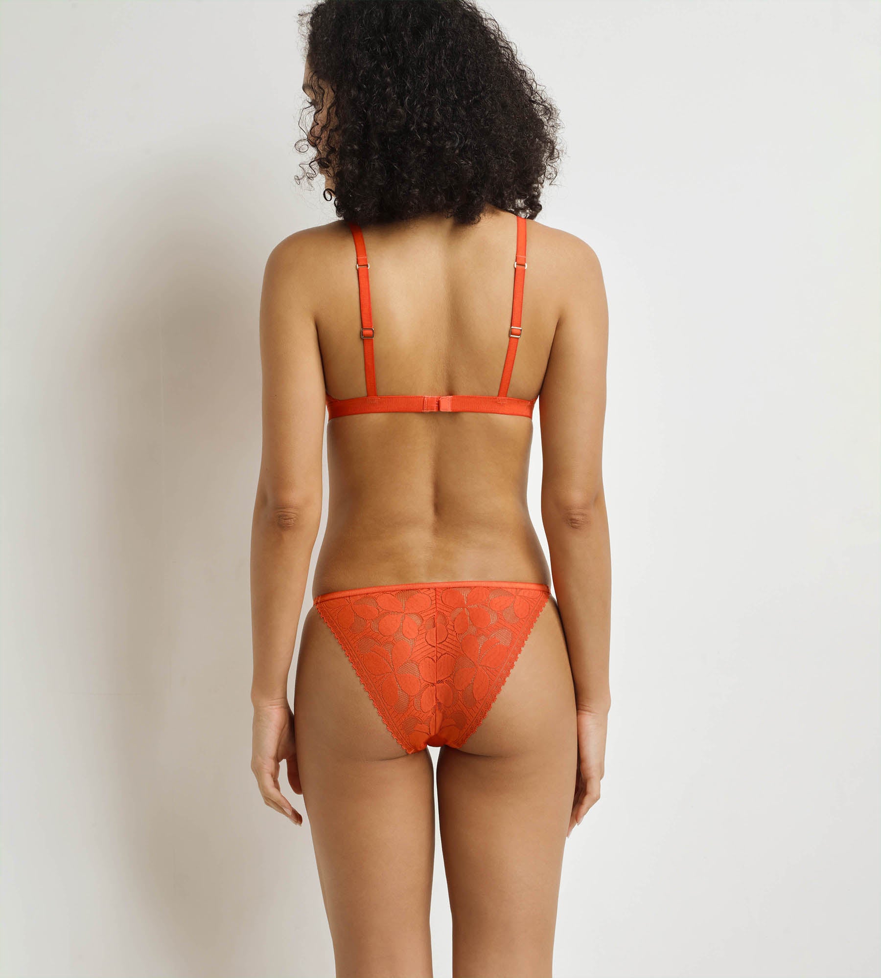 DIM Tanga Frau Orange Art Flowers