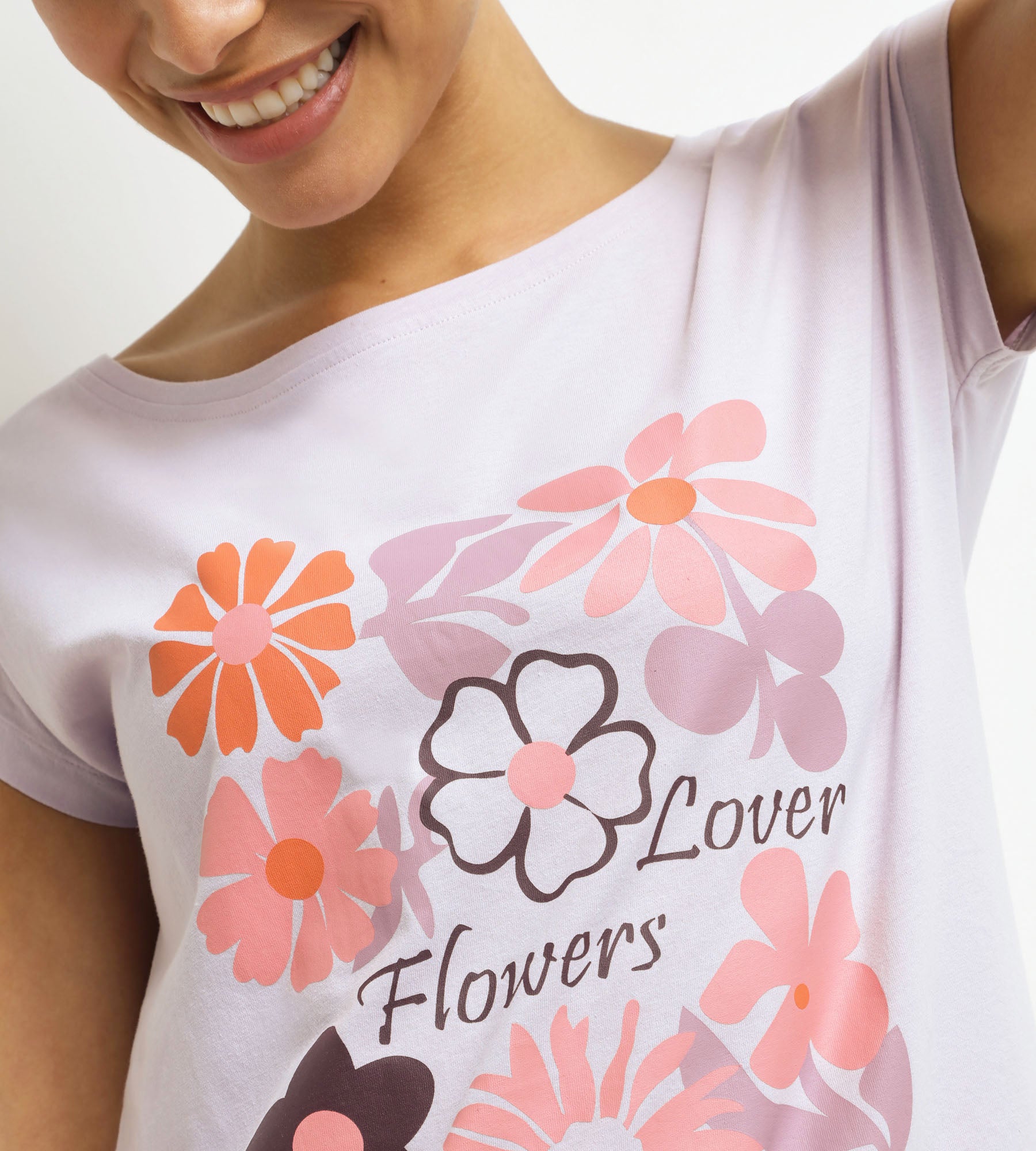 DIM Babydoll-Pyjama für Frauen Lila mit Blumen Don't Disturb