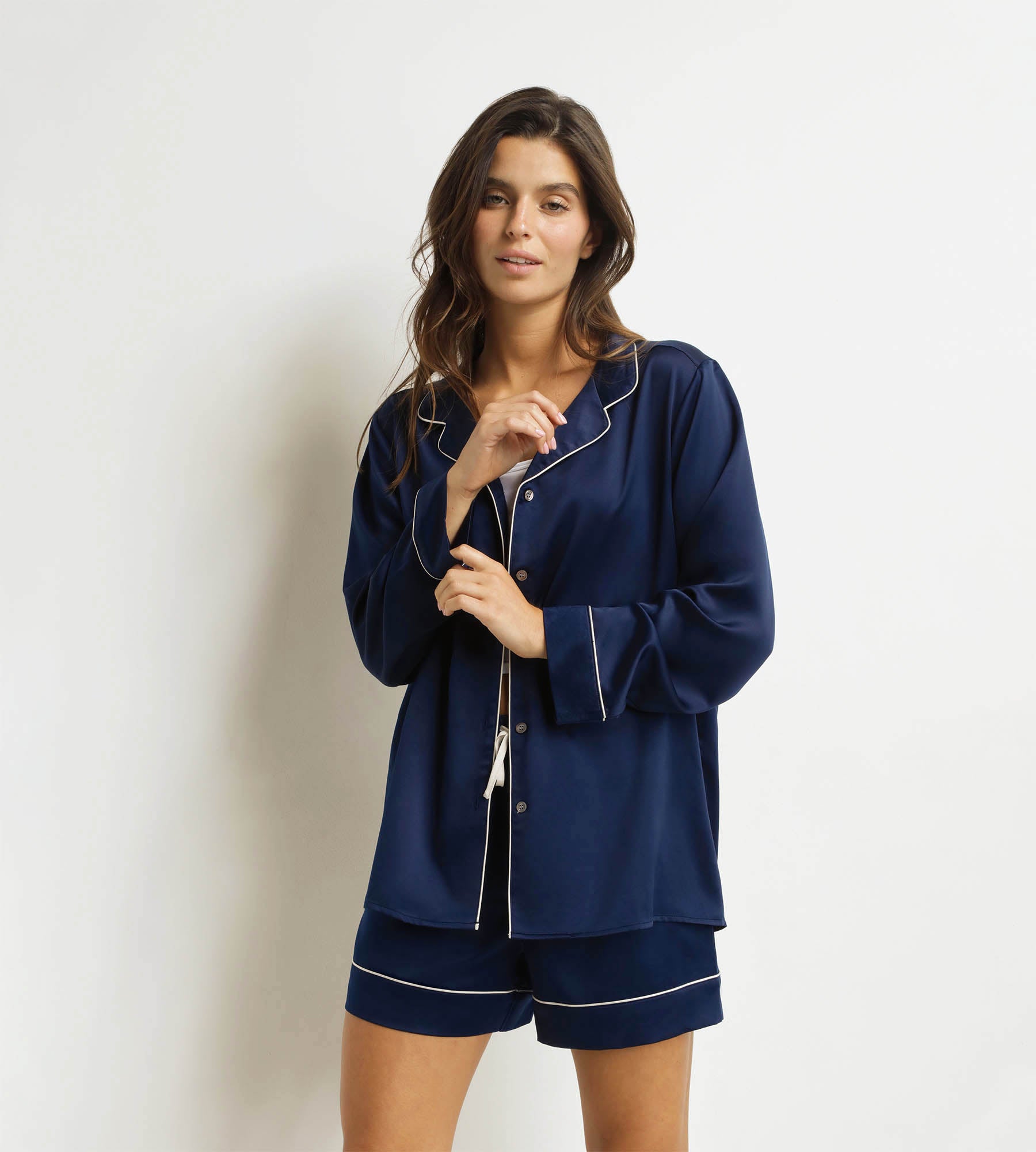 DIM Pyjama-Shorts, Damen, Blau Mitternacht Don't Disturb