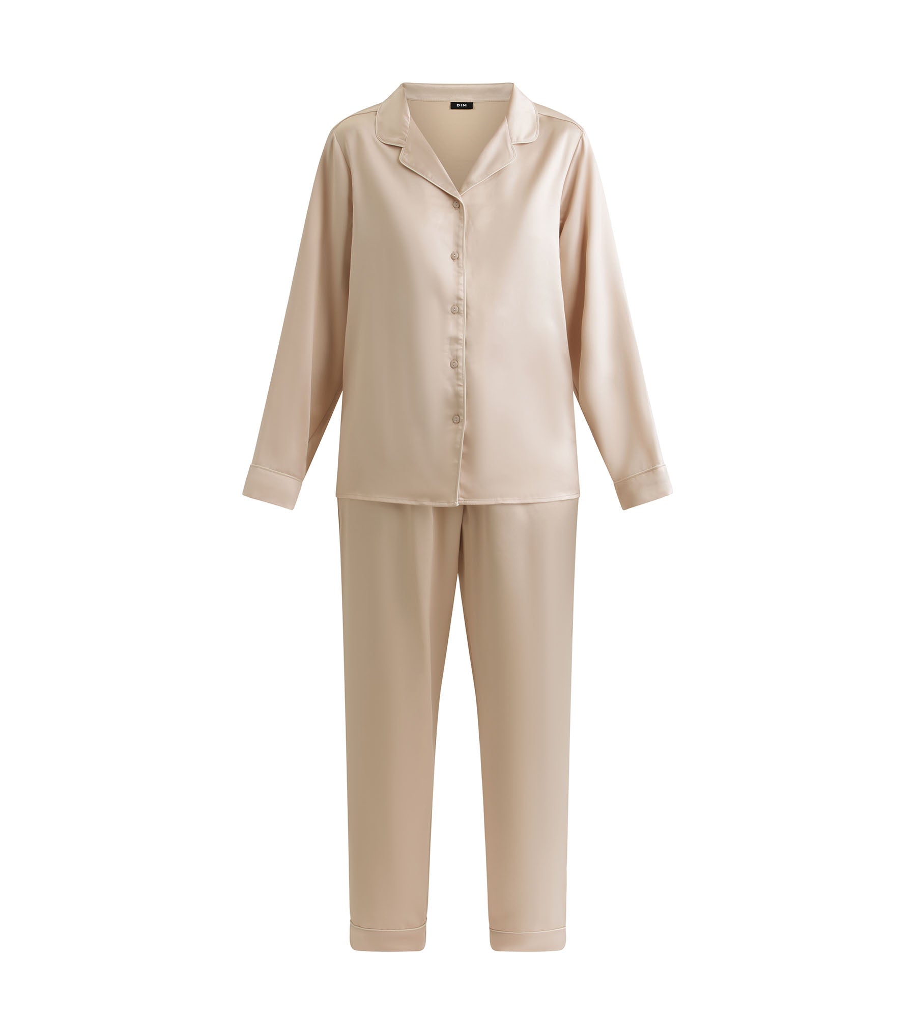 DIM Pyjama-Set Damen Hose Ivory Grau Gestreift Don't Disturb