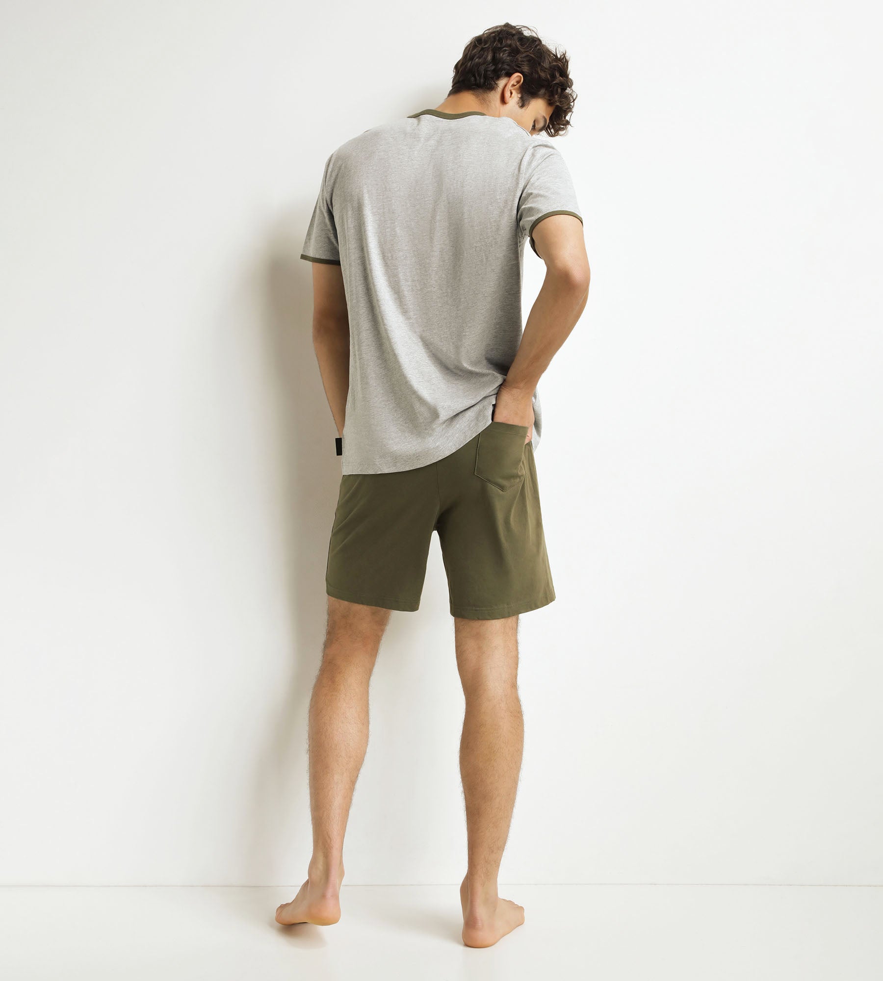 DIM Pyjama-Shorts für Männer Khaki Grau Dim Jersey