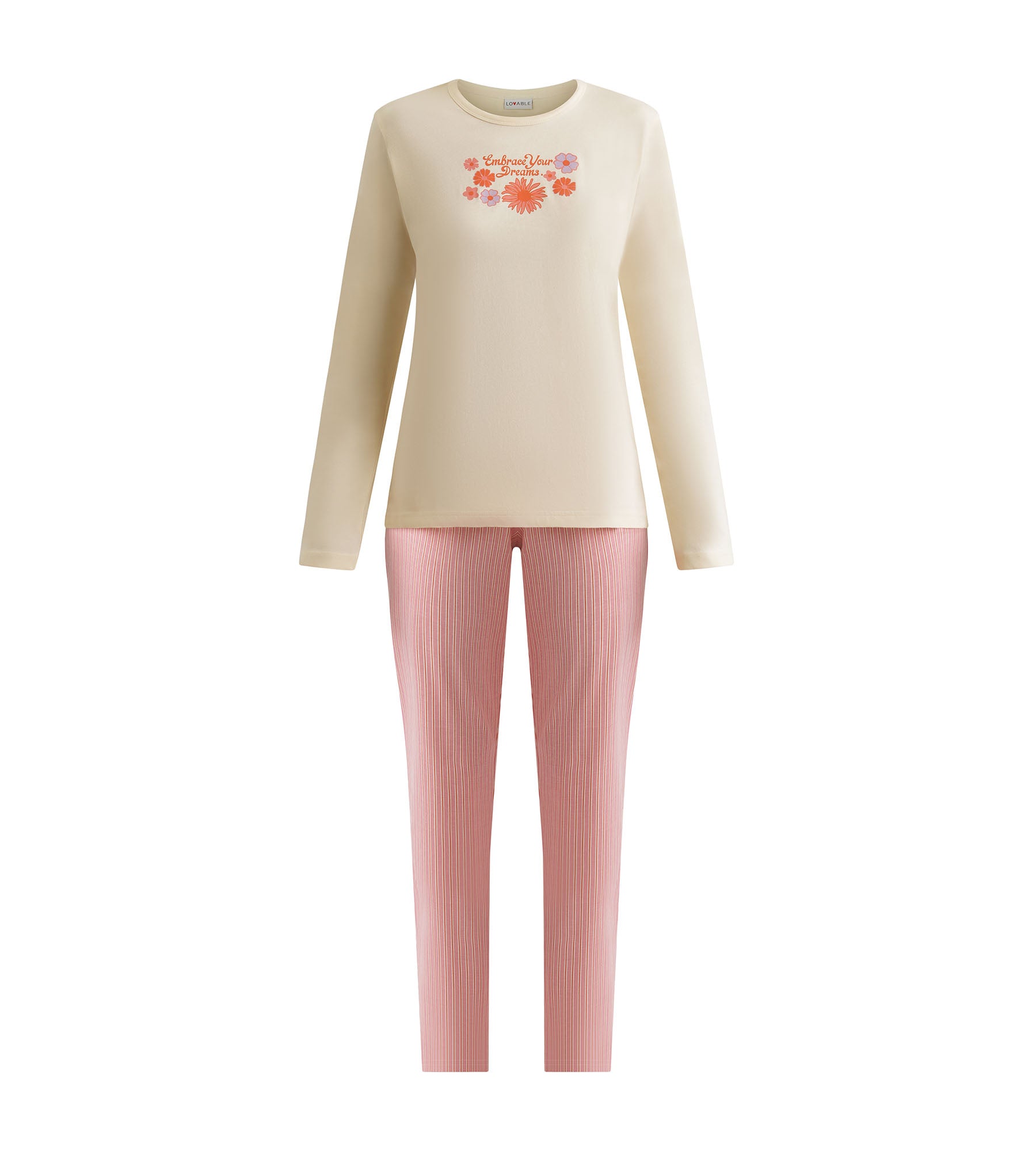 DIM Set Pyjama Hose Frau Beige Don't Disturb