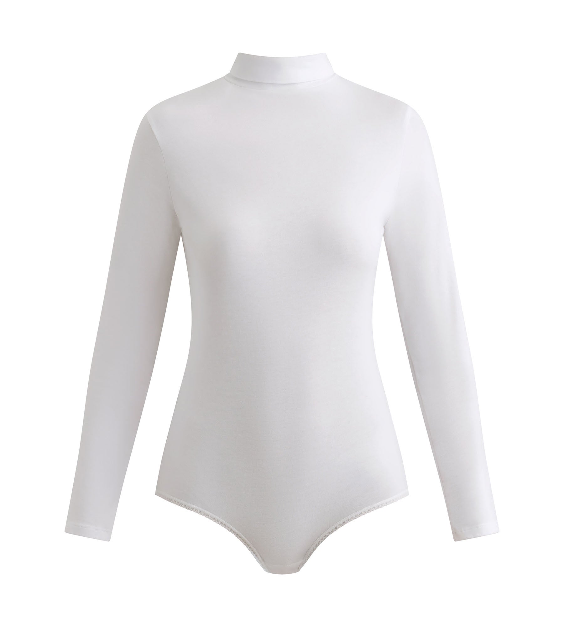 DIM Body, langarm, Damen, Stehkragen Weiß Dim Thermal