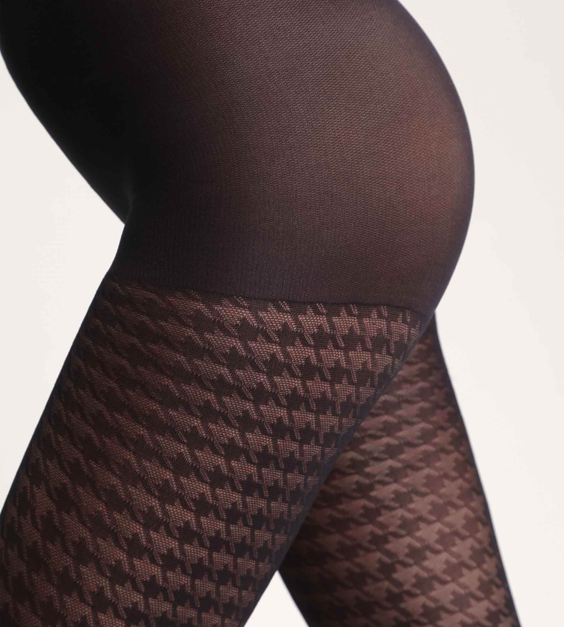 DIM Schwarze Strumpfhose mit Hahnentrittmuster Dim Style