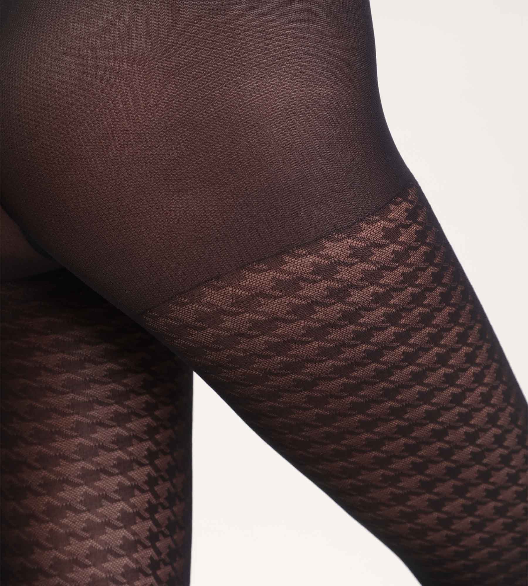 DIM Schwarze Strumpfhose mit Hahnentrittmuster Dim Style