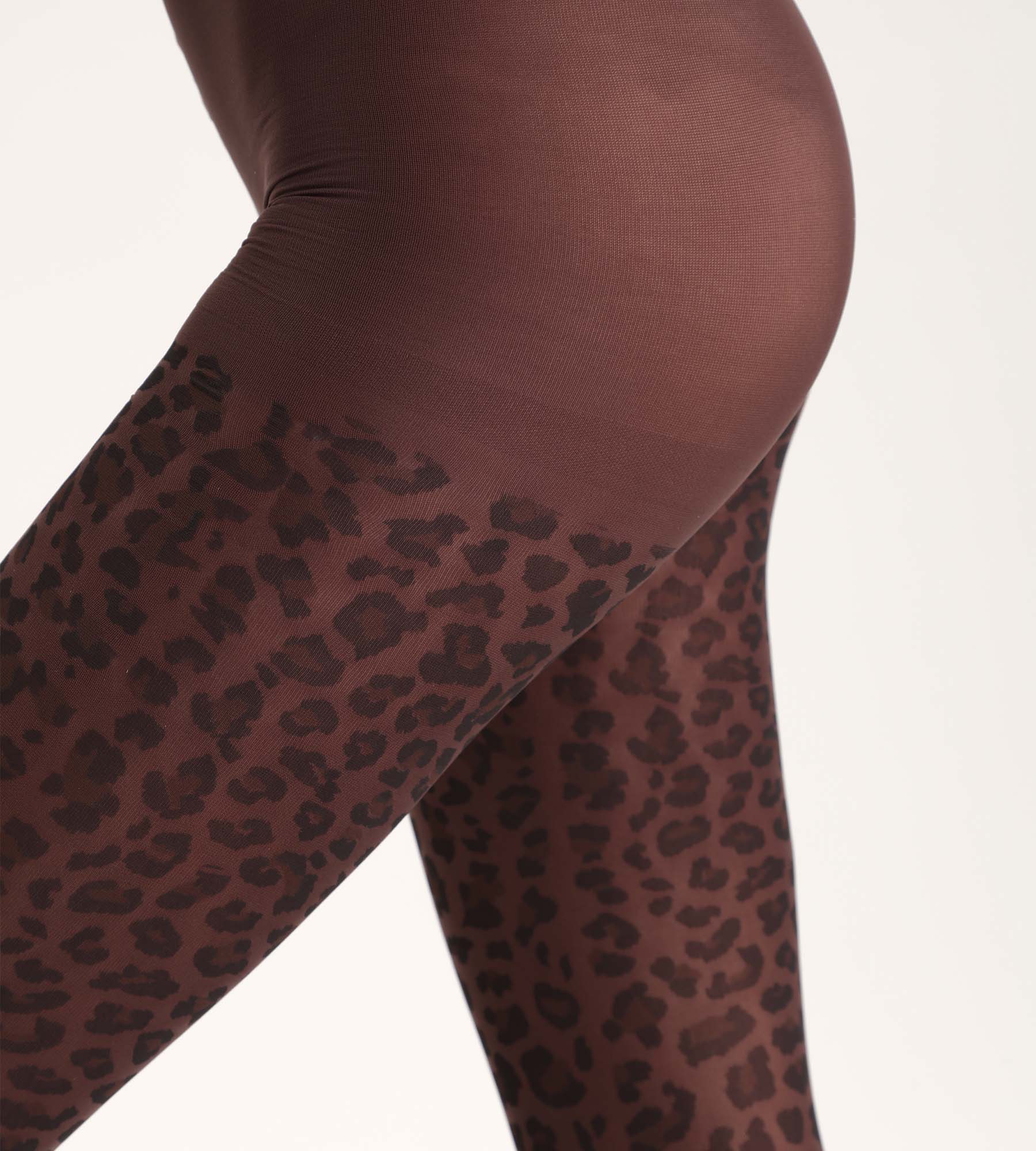 DIM Braune Strumpfhose mit Leopardenmuster Dim Style