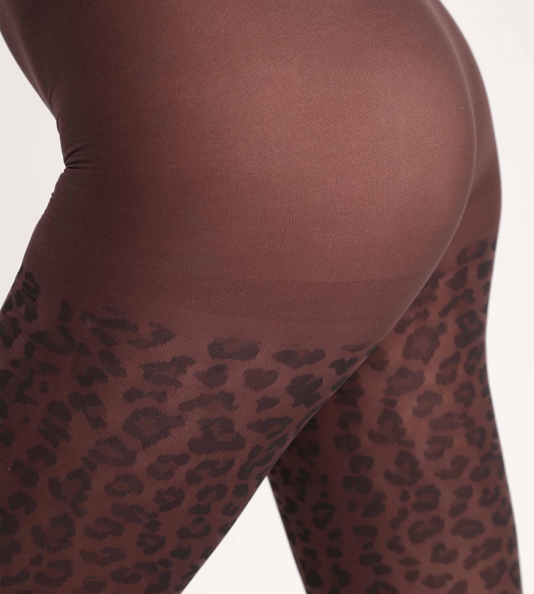 DIM Braune Strumpfhose mit Leopardenmuster Dim Style