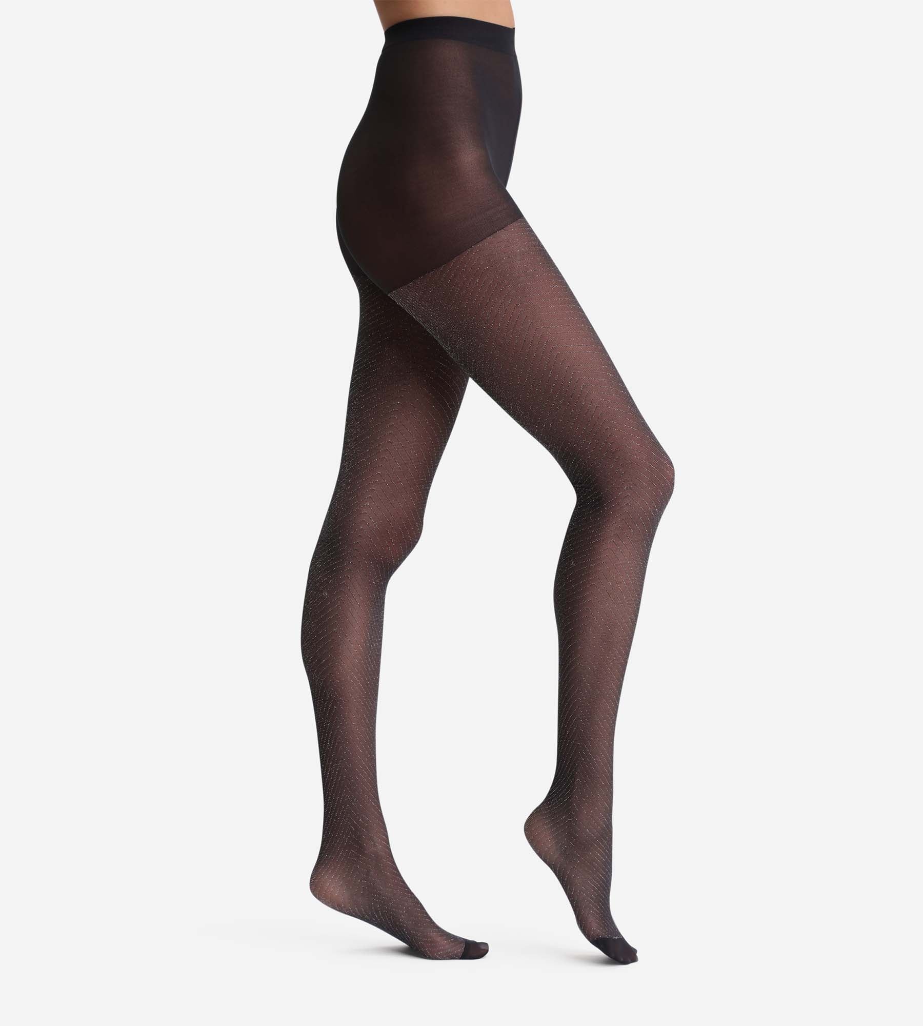 DIM Schwarze Shiny Strumpfhose mit Pailletten Dim Style