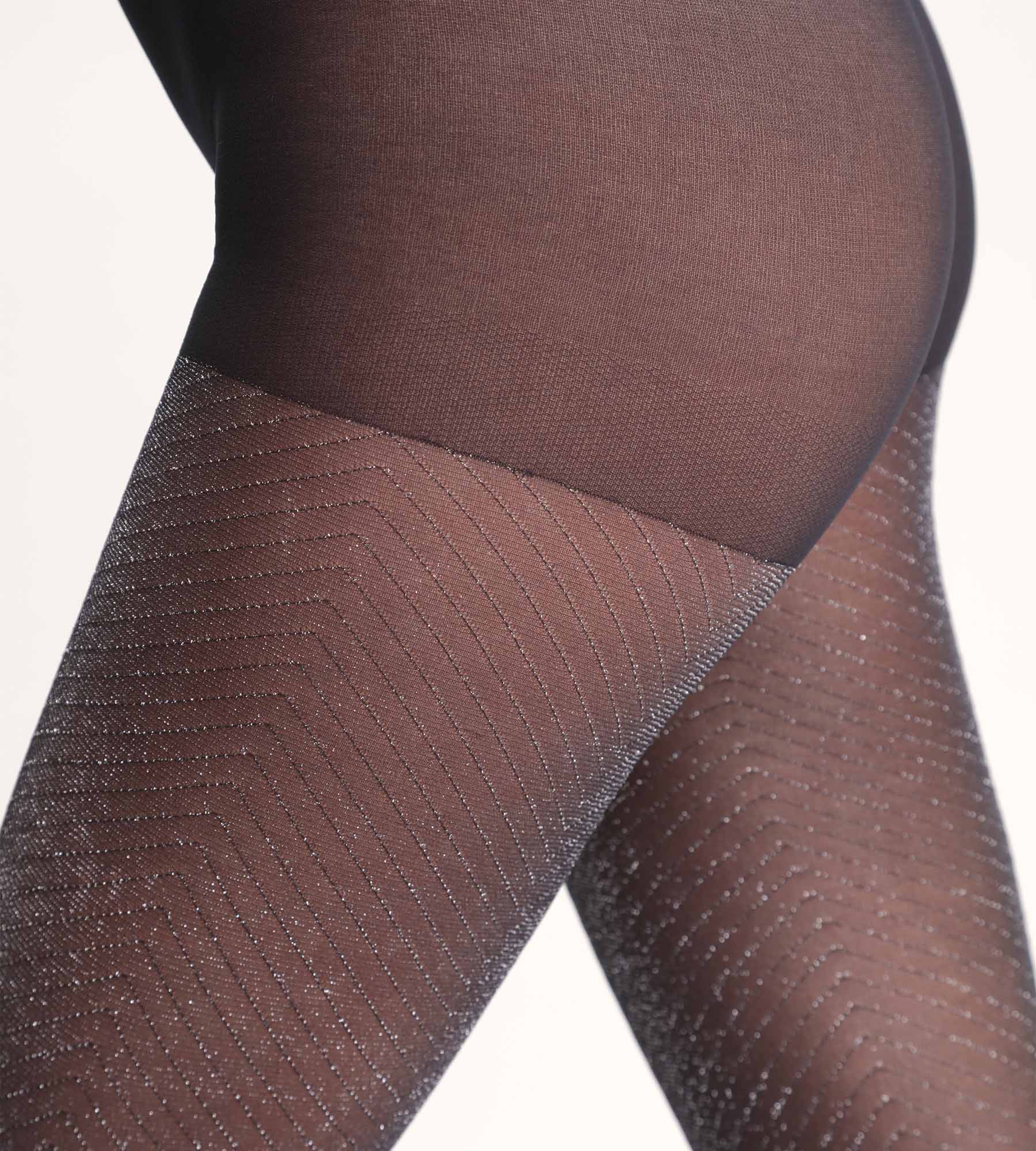 DIM Schwarze Shiny Strumpfhose mit Pailletten Dim Style