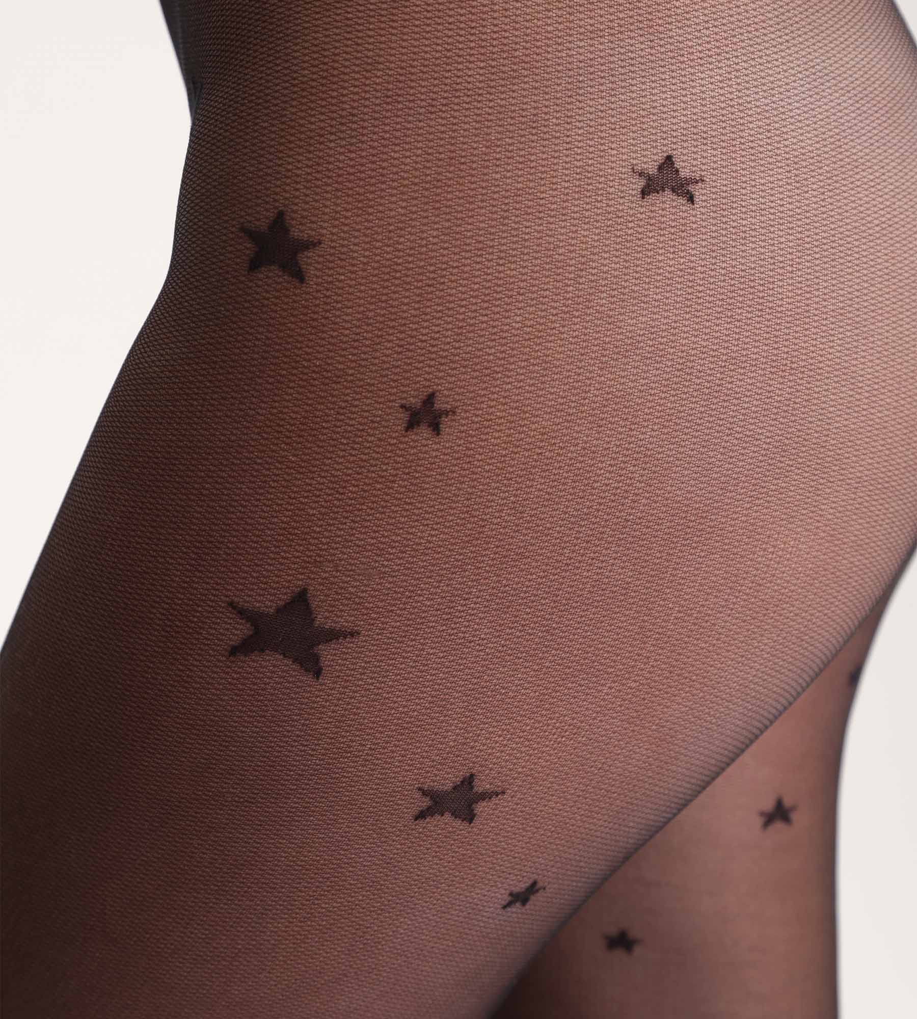 DIM Schwarze transparente Strumpfhose mit Sternchenmuster Dim Style