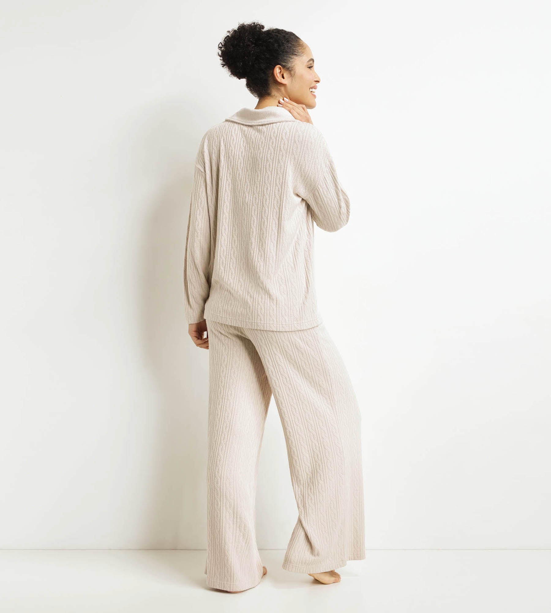DIM Set Pyjama Hose Frau Elfenbein Dim Warm